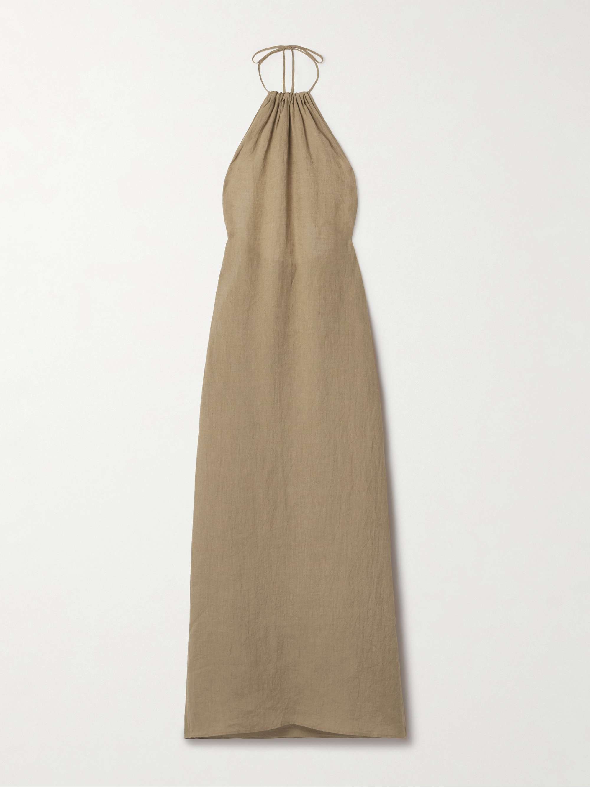 Lelia open-back linen-voile halterneck maxi dress hero visual