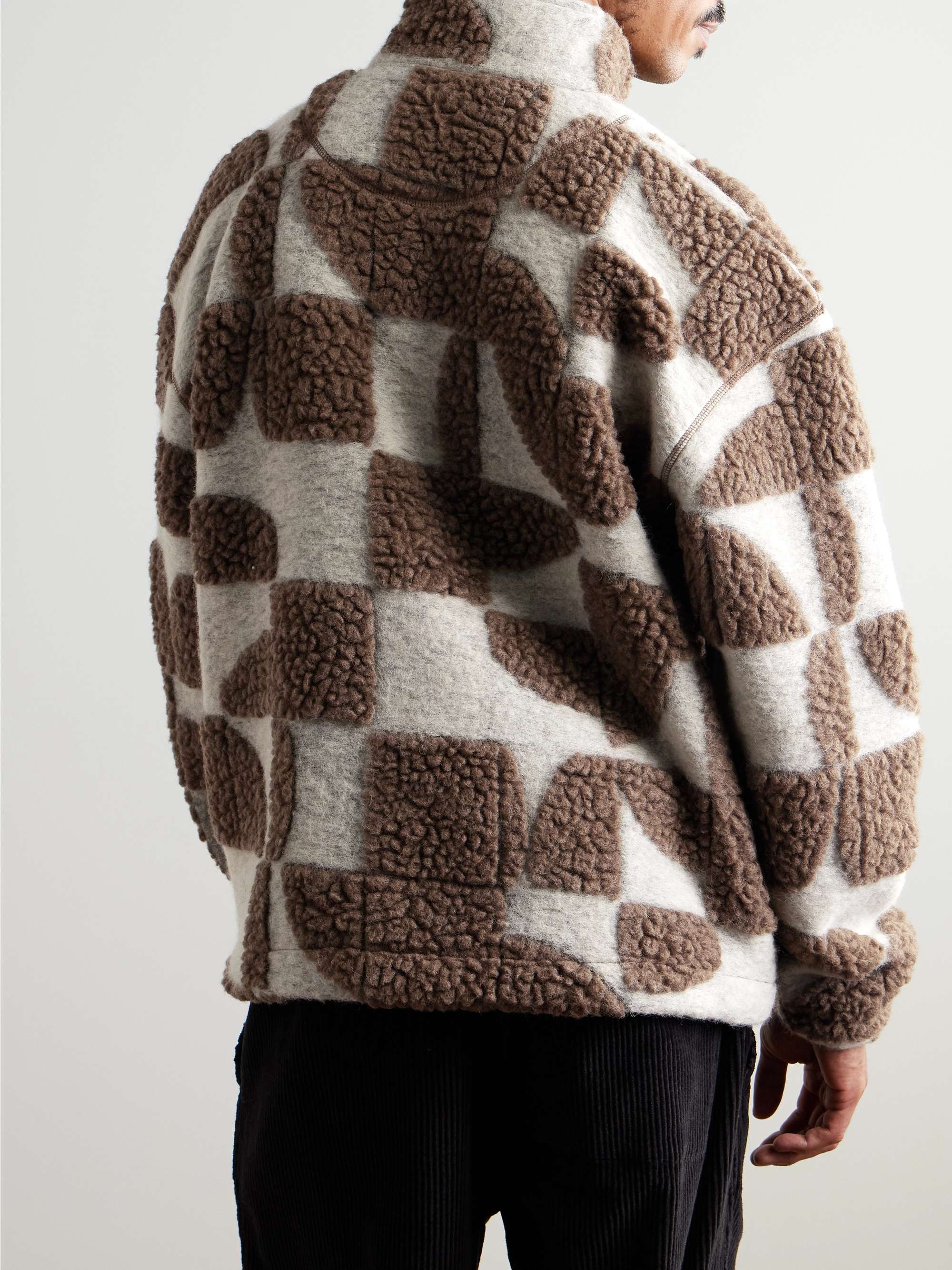 Wool-Blend and Fleece Half-Zip Sweatshirt view