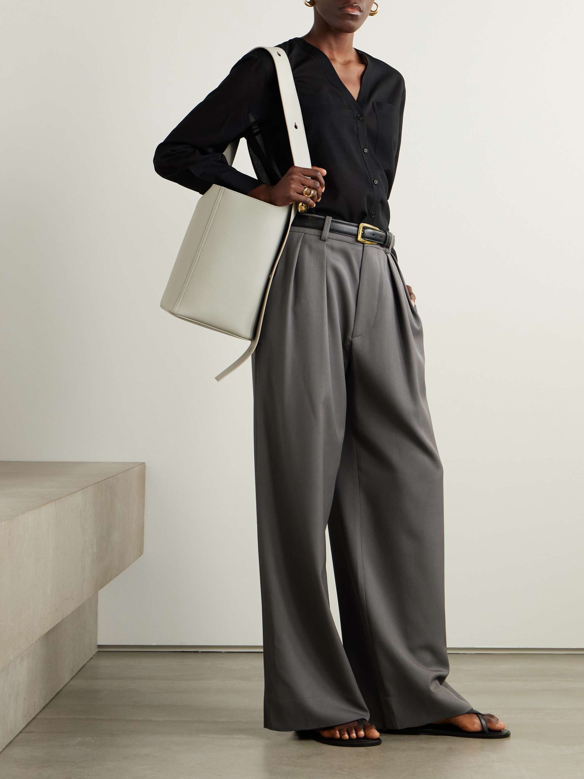 Wool-blend blouse view