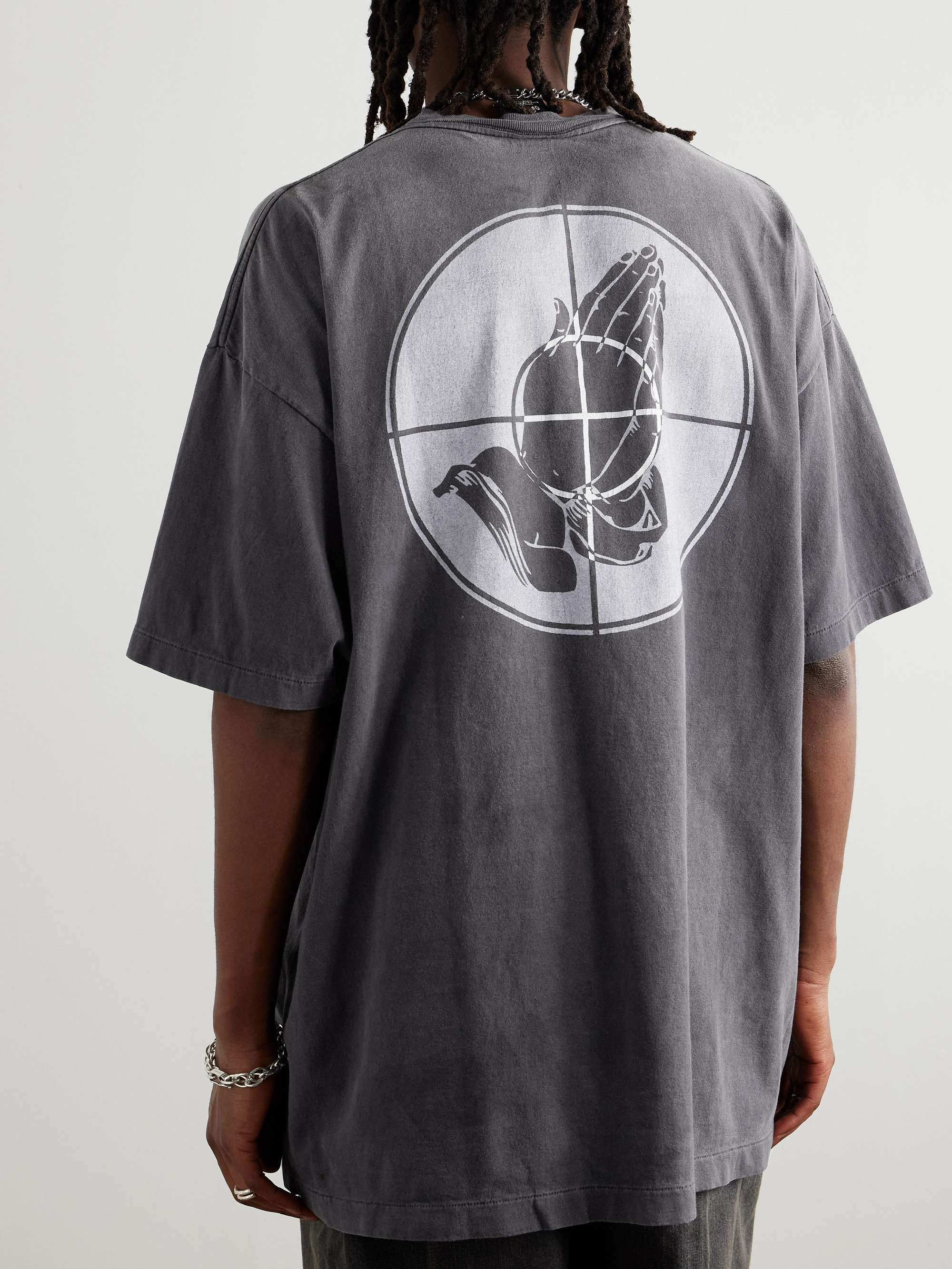 + Fear of God Distressed Printed Cotton-Jersey T-Shirt view