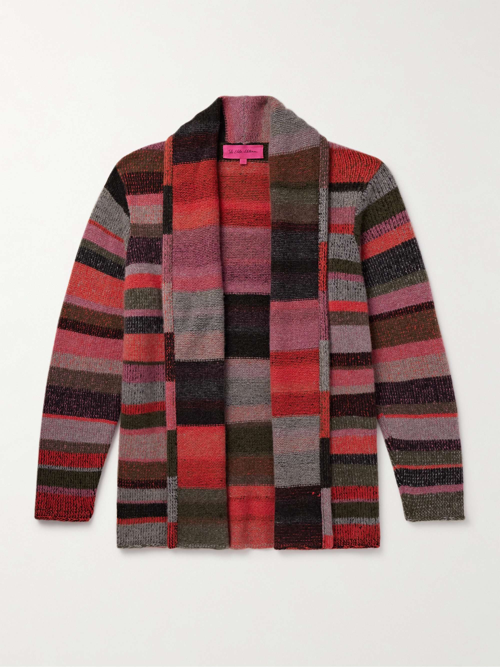 Shawl-Collar Striped Cashmere Cardigan hero visual