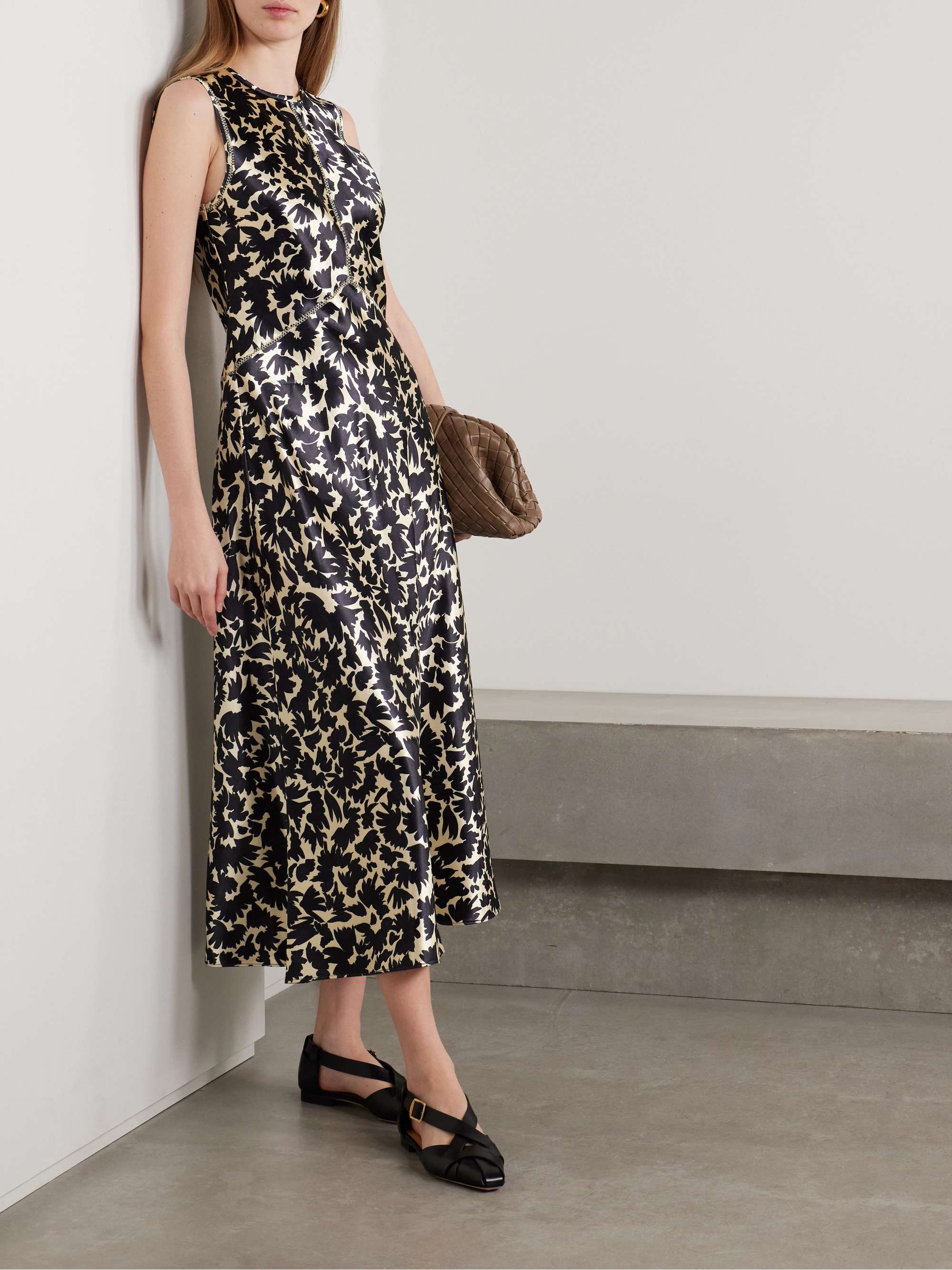 Lisbet floral-print satin midi dress view