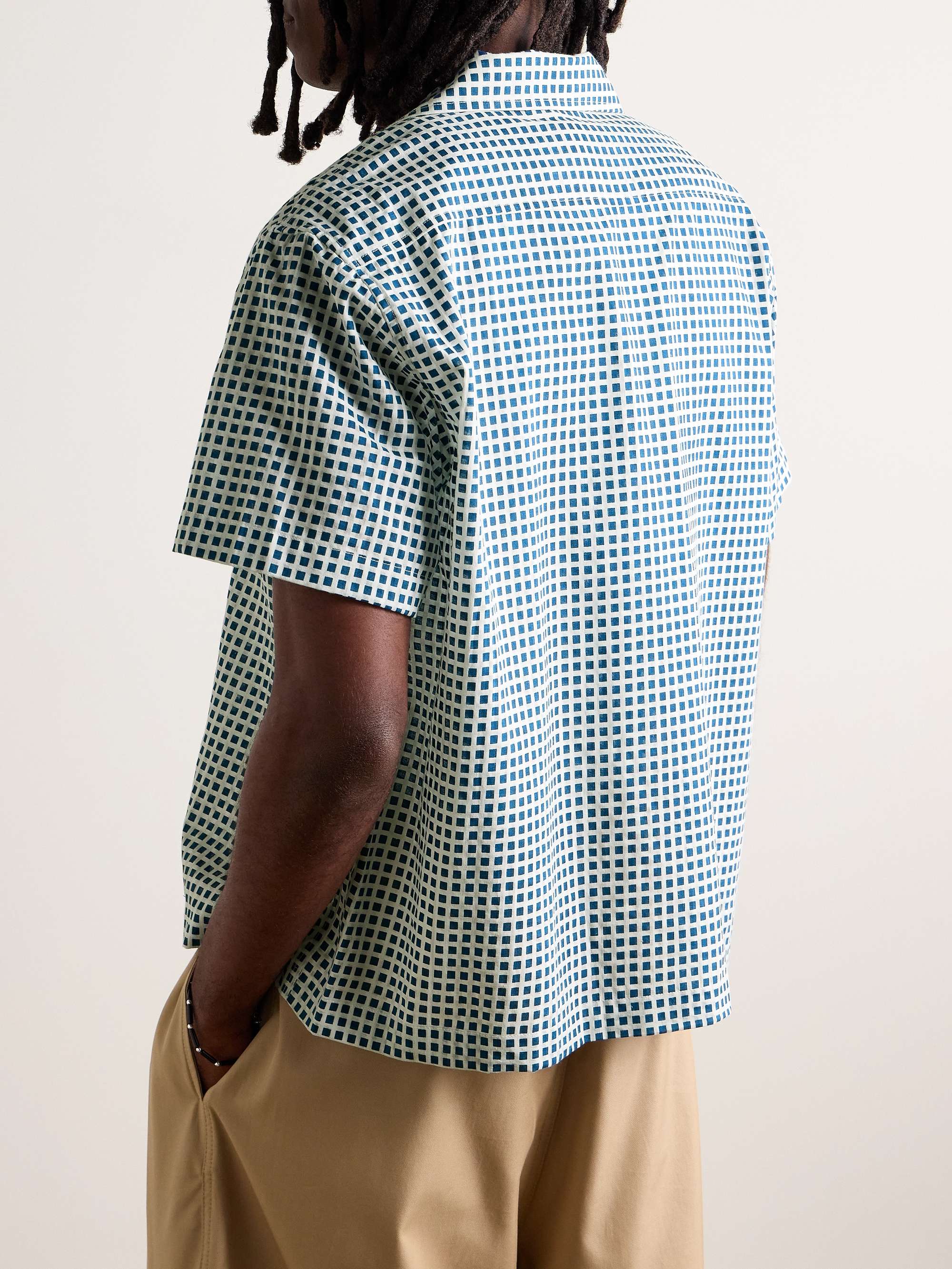 Hyannis Camp-Collar Checked Cotton-Voile Shirt view