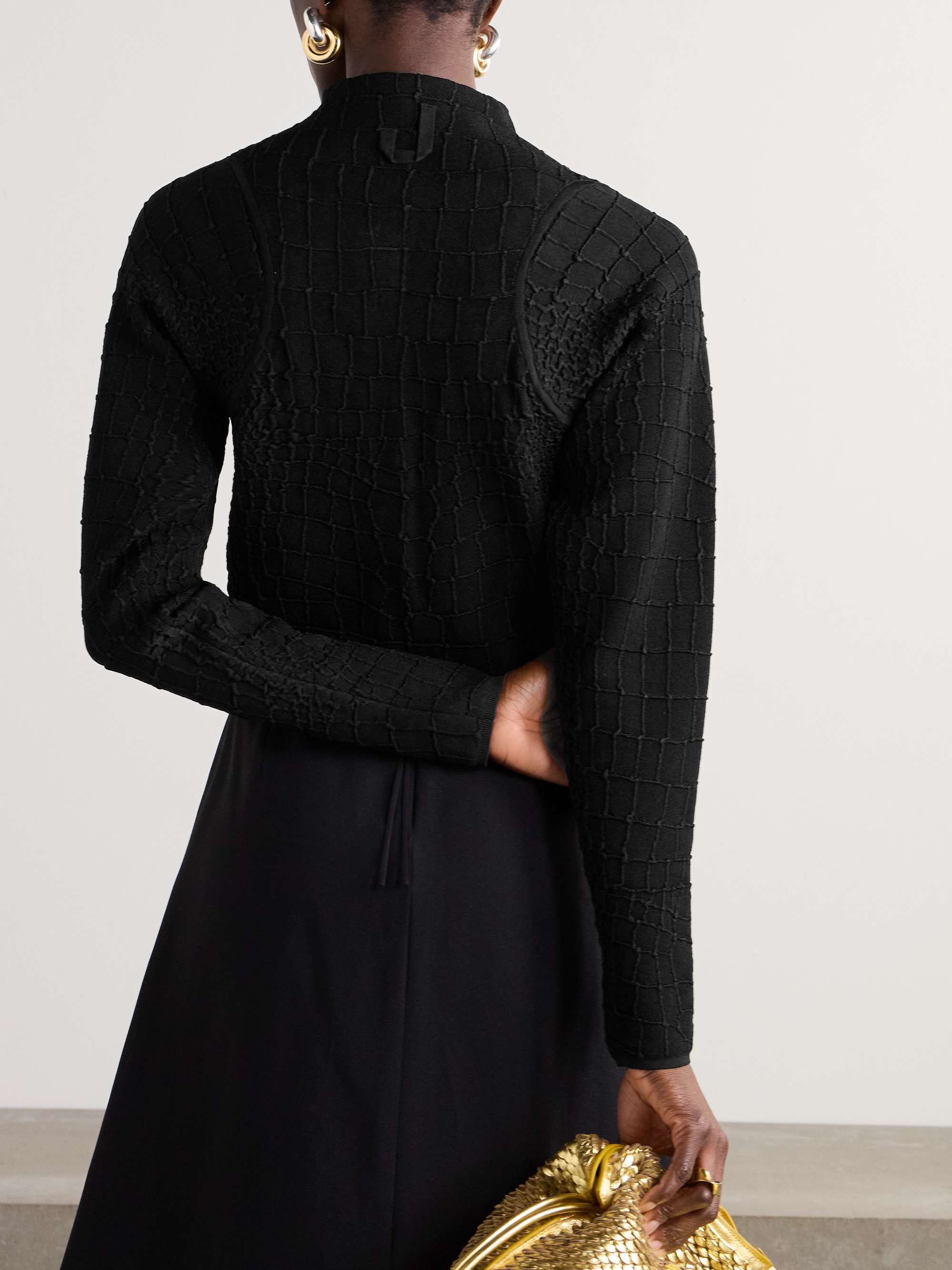 Scala jacquard-knit cardigan view