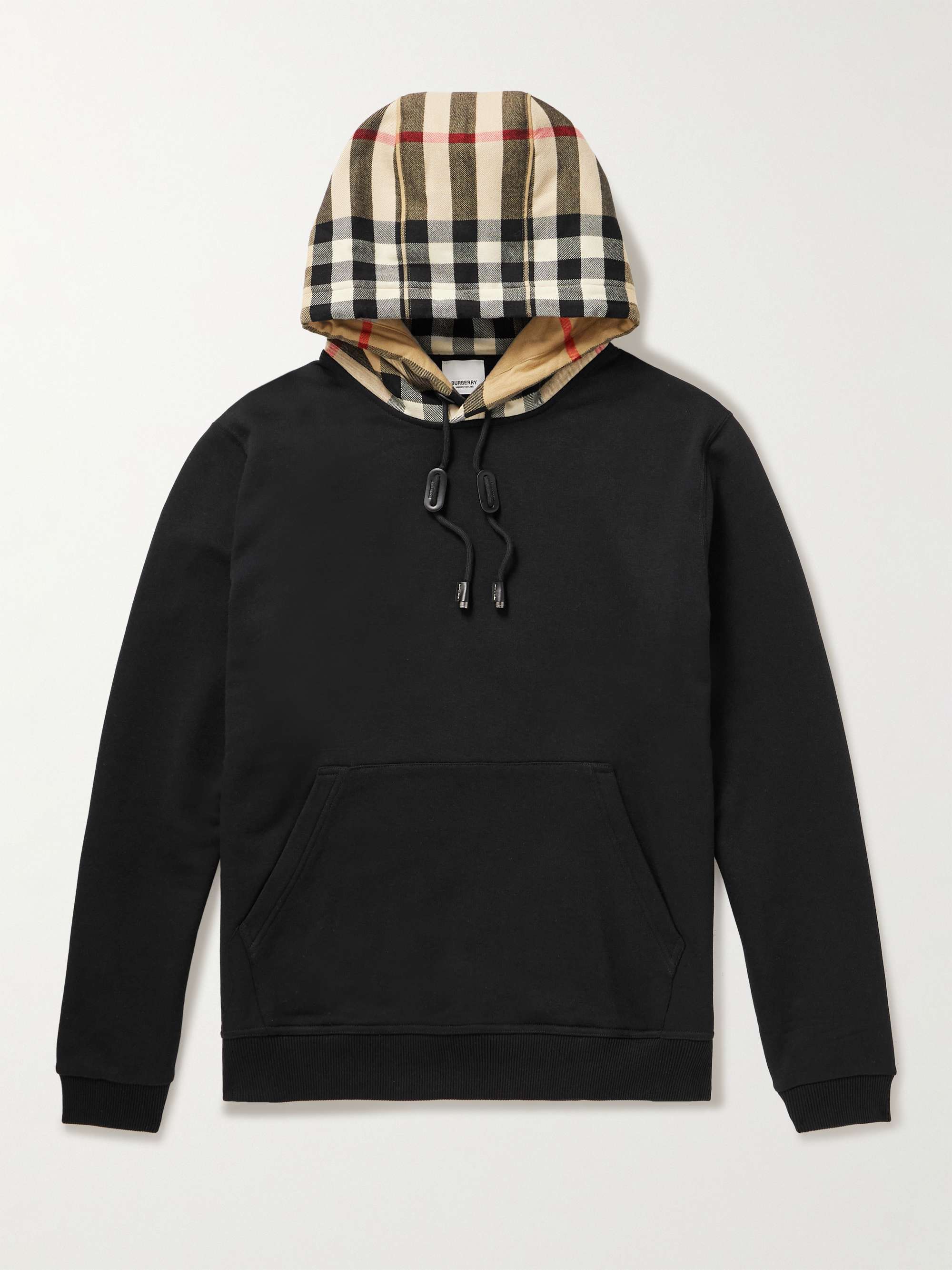 Checked Cotton-Jersey Hoodie hero visual