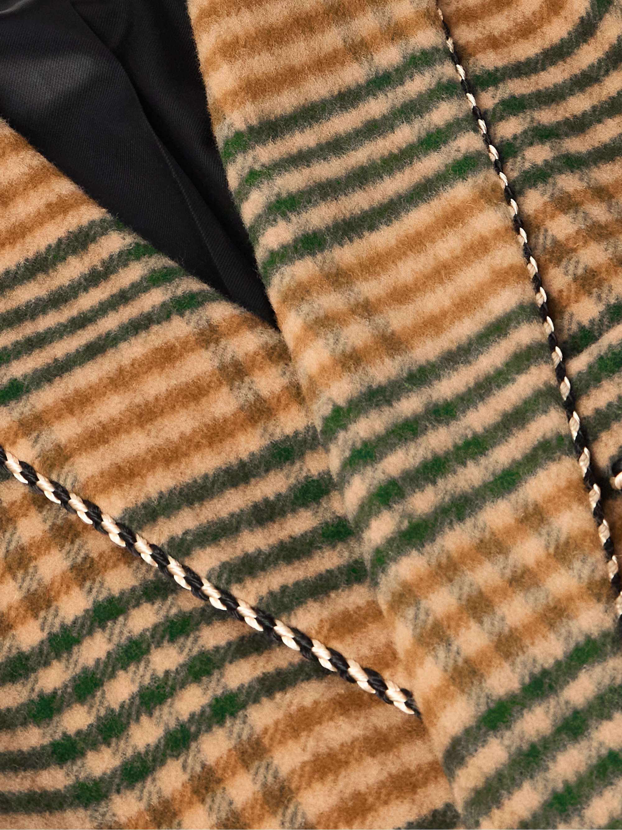 Double-Breasted Checked Wool Coat view