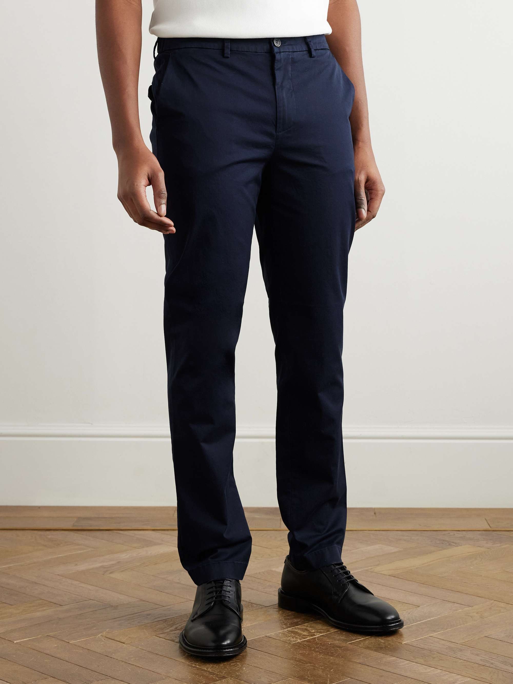 Pinco Slim-Fit Straight-Leg Stretch-Cotton Twill Trousers view