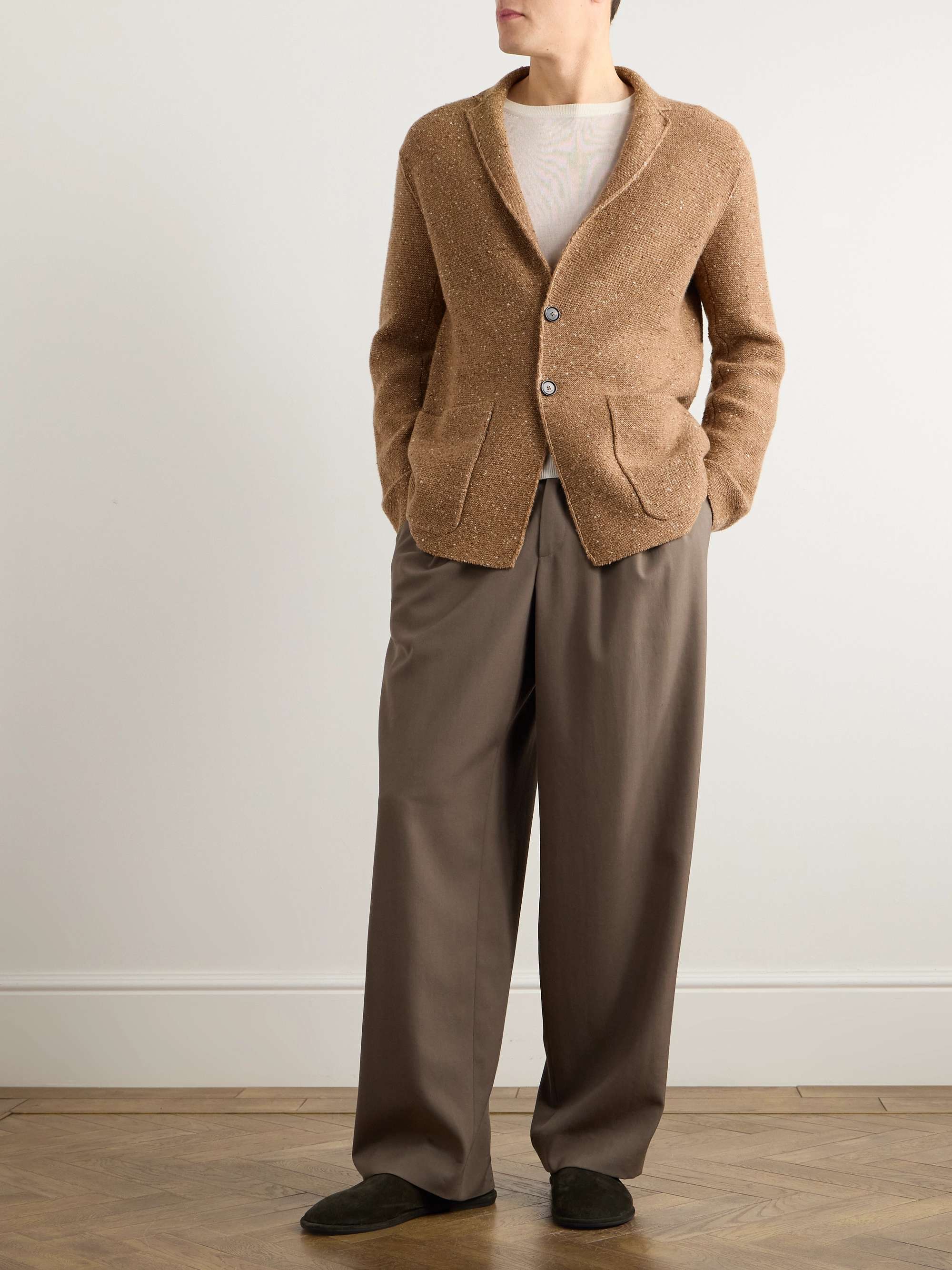 Cerbonnio Cashmere and Linen-Blend Tweed Cardigan view