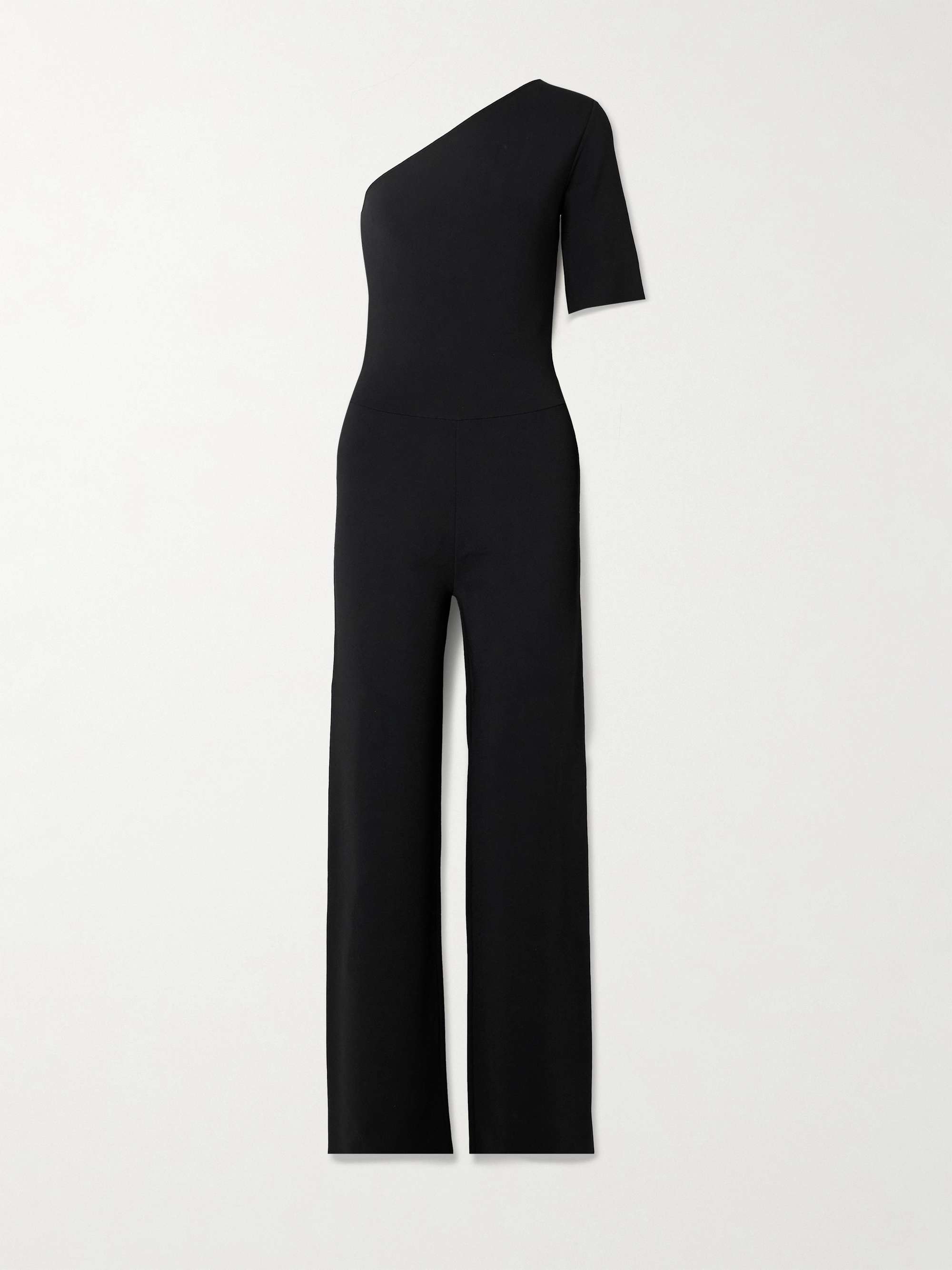 One-shoulder stretch-knit jumpsuit hero visual
