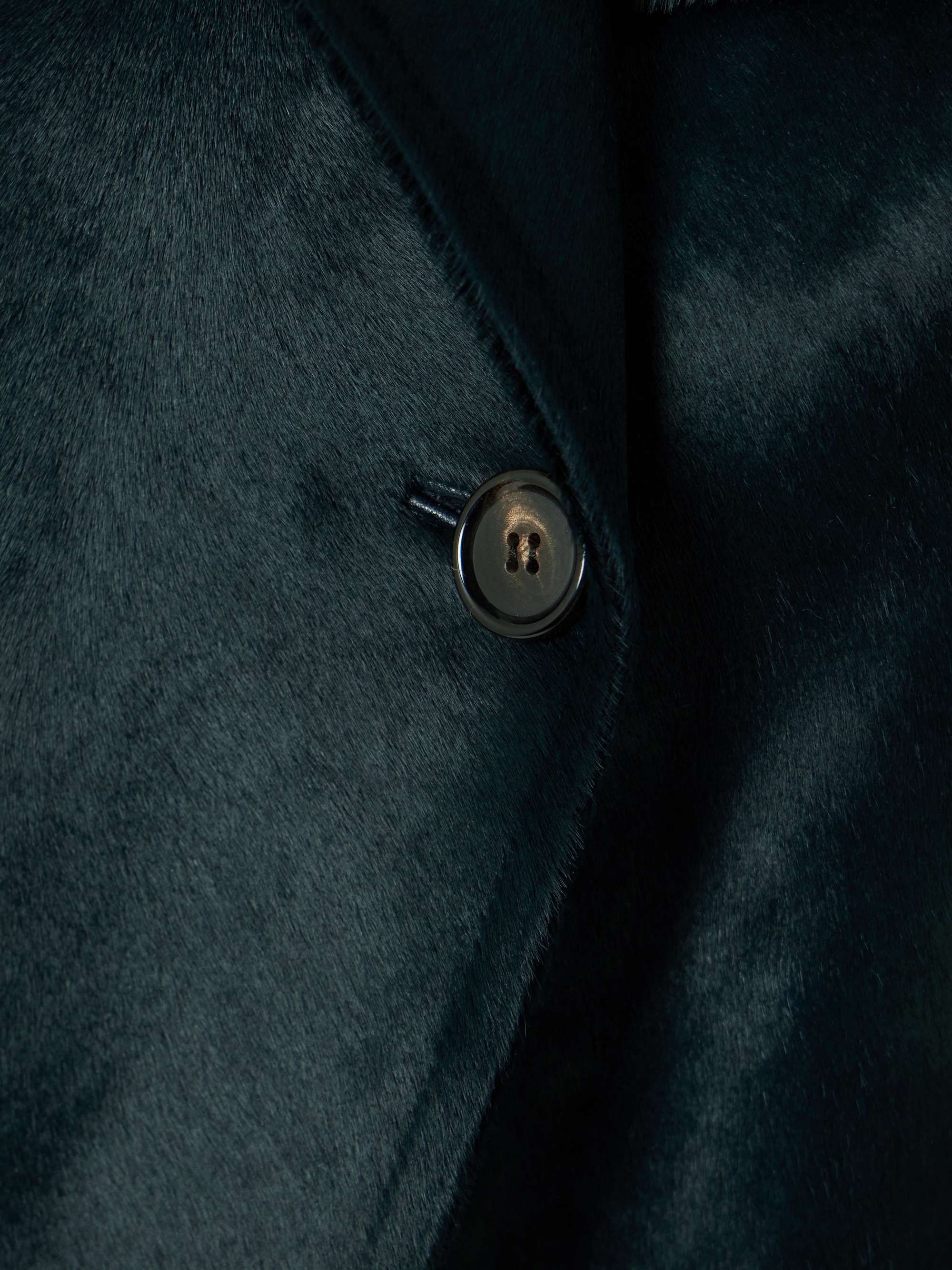 Charlotte double-breasted calf hair trench coat view