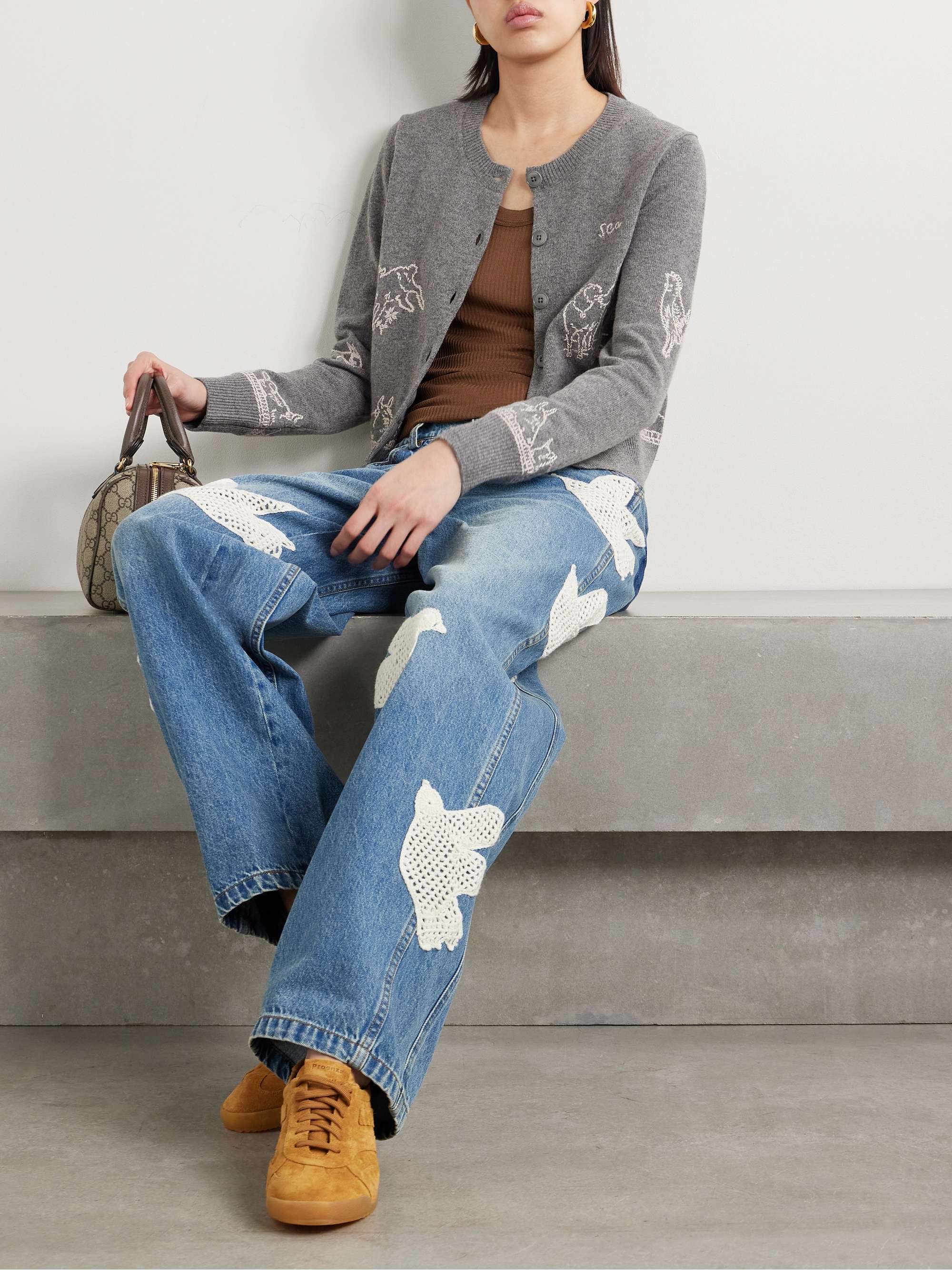 Edin embroidered merino wool cardigan view