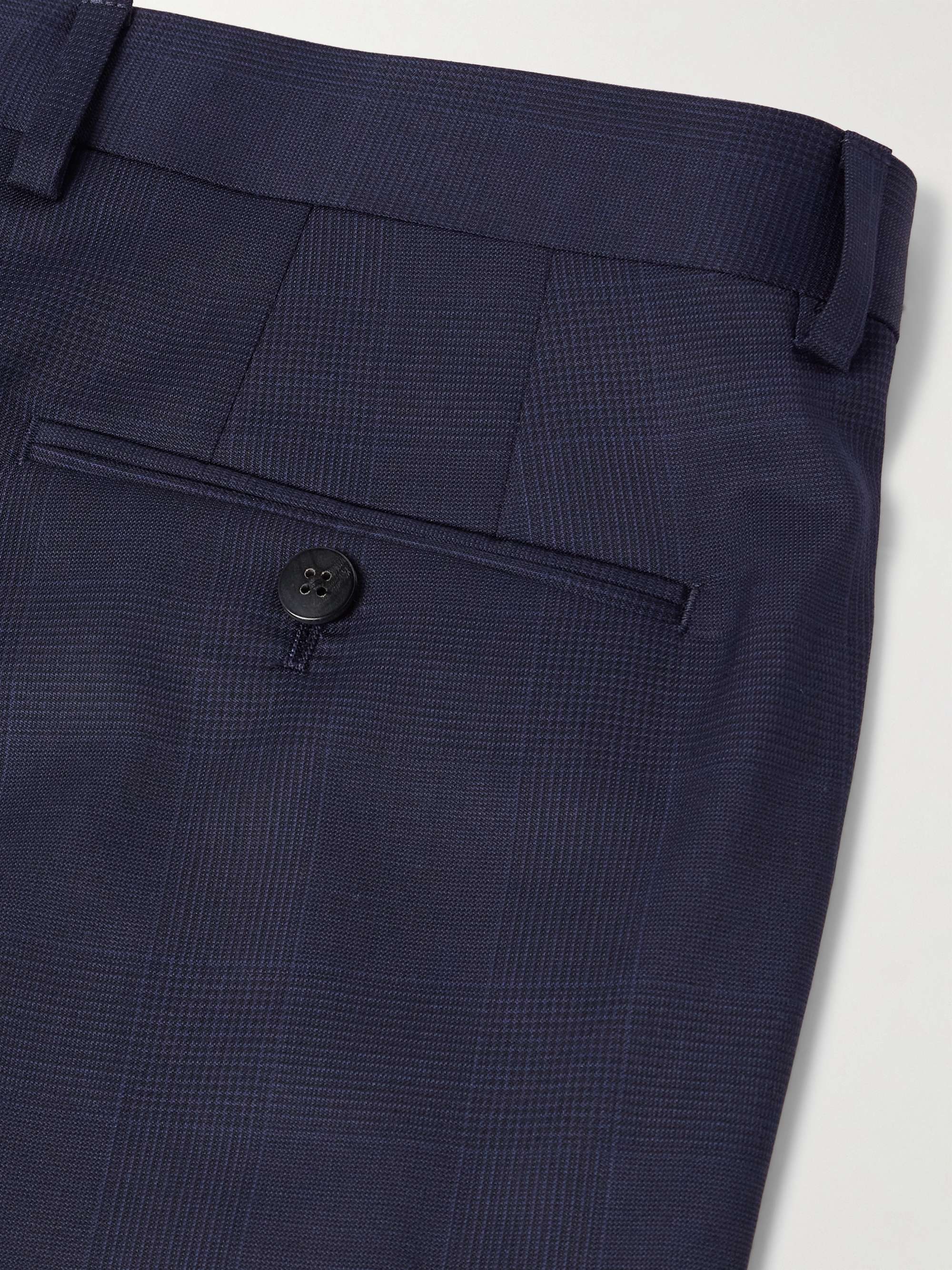 Slim-Fit Prince of Wales Checked Wool Suit Trousers view