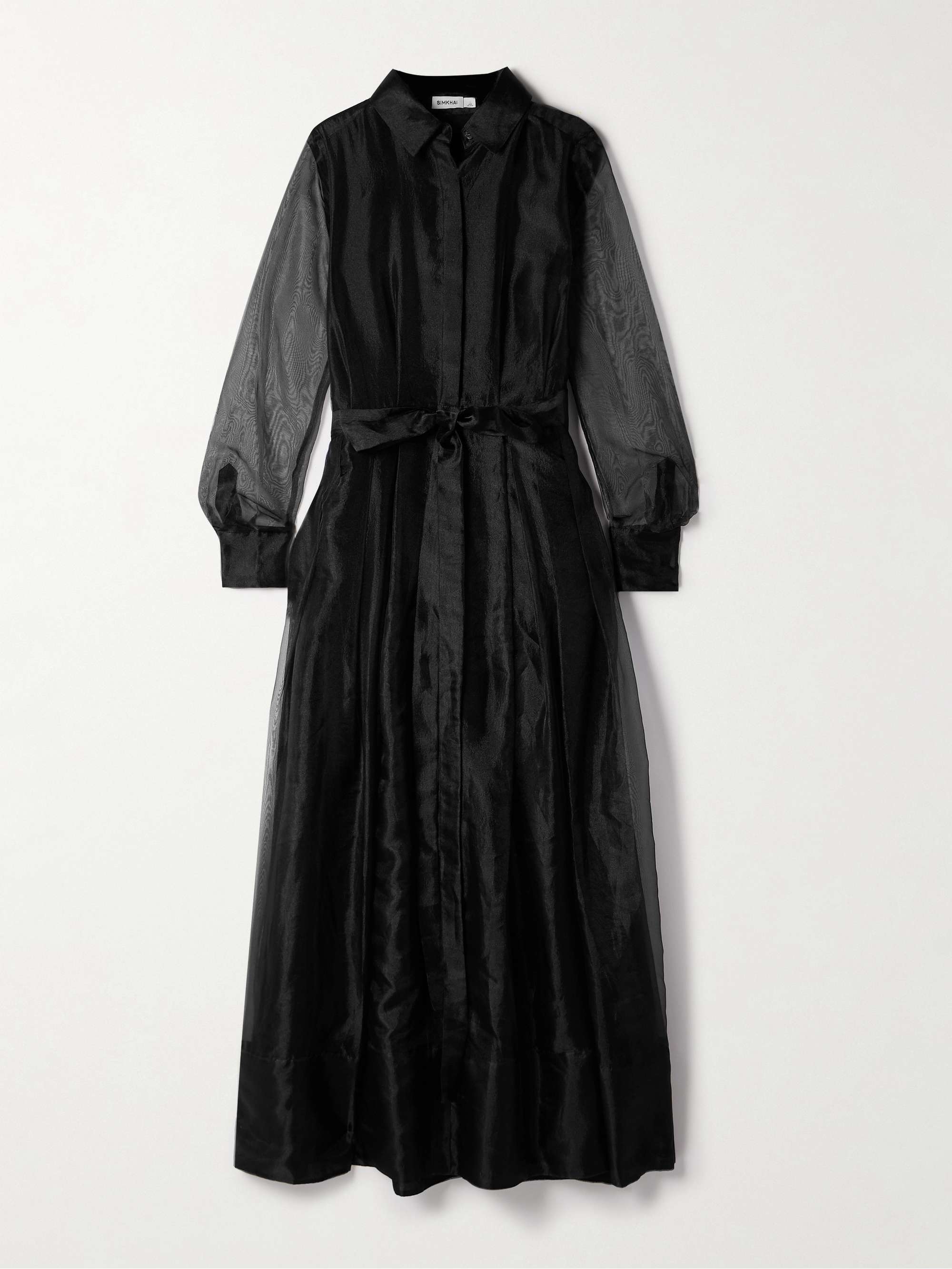 Montgomery belted pleated organza midi dress hero visual