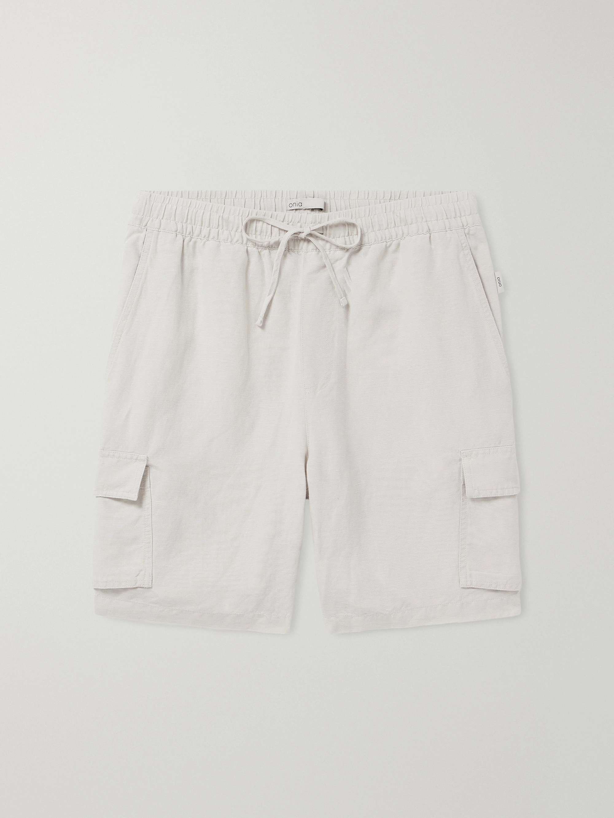 Air Straight-Leg Linen and Lyocell-Blend Drawstring Cargo Shorts hero visual