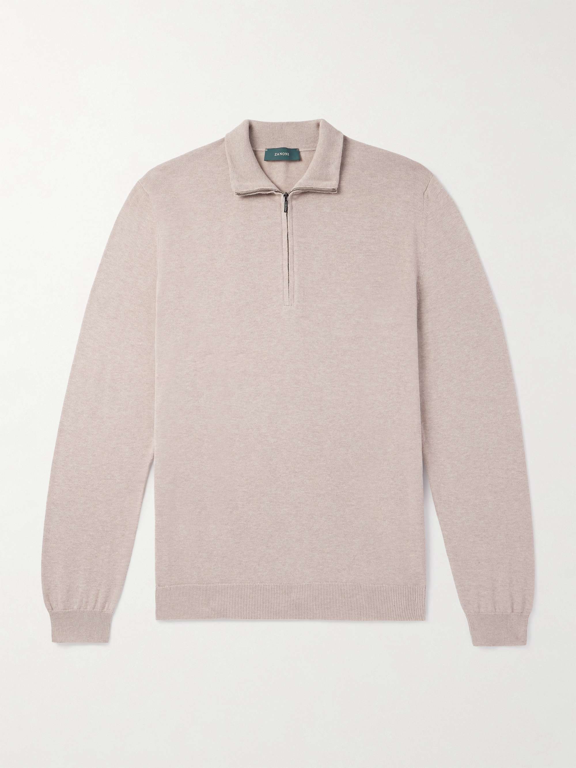 Zanone Slim-Fit Cotton Zip-Up Sweater hero visual