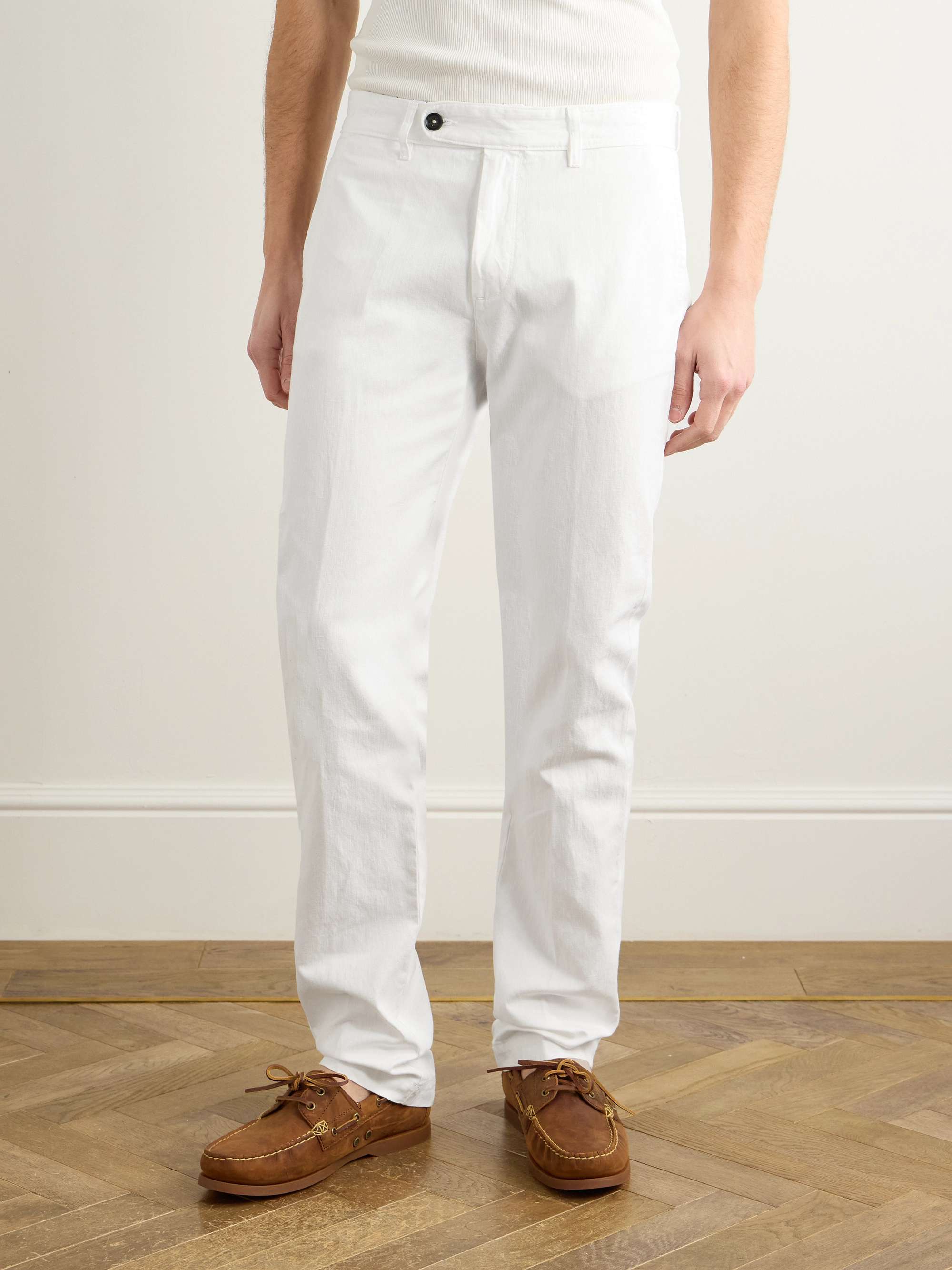 Winch2 Slim-Fit Straight-Leg Cotton and Linen-Blend Trousers view