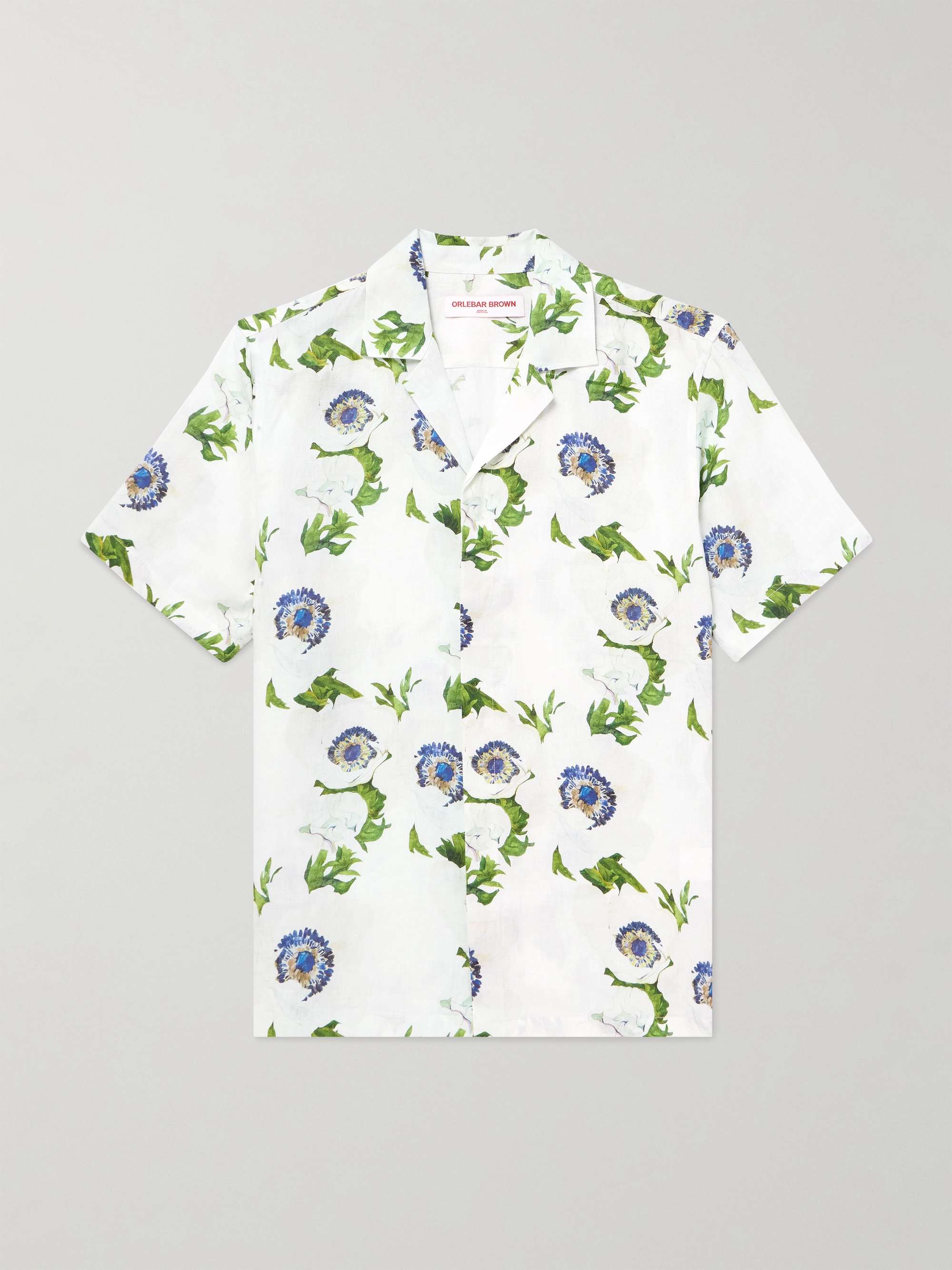 Maitan Camp-Collar Floral-Print Linen Shirt hero visual