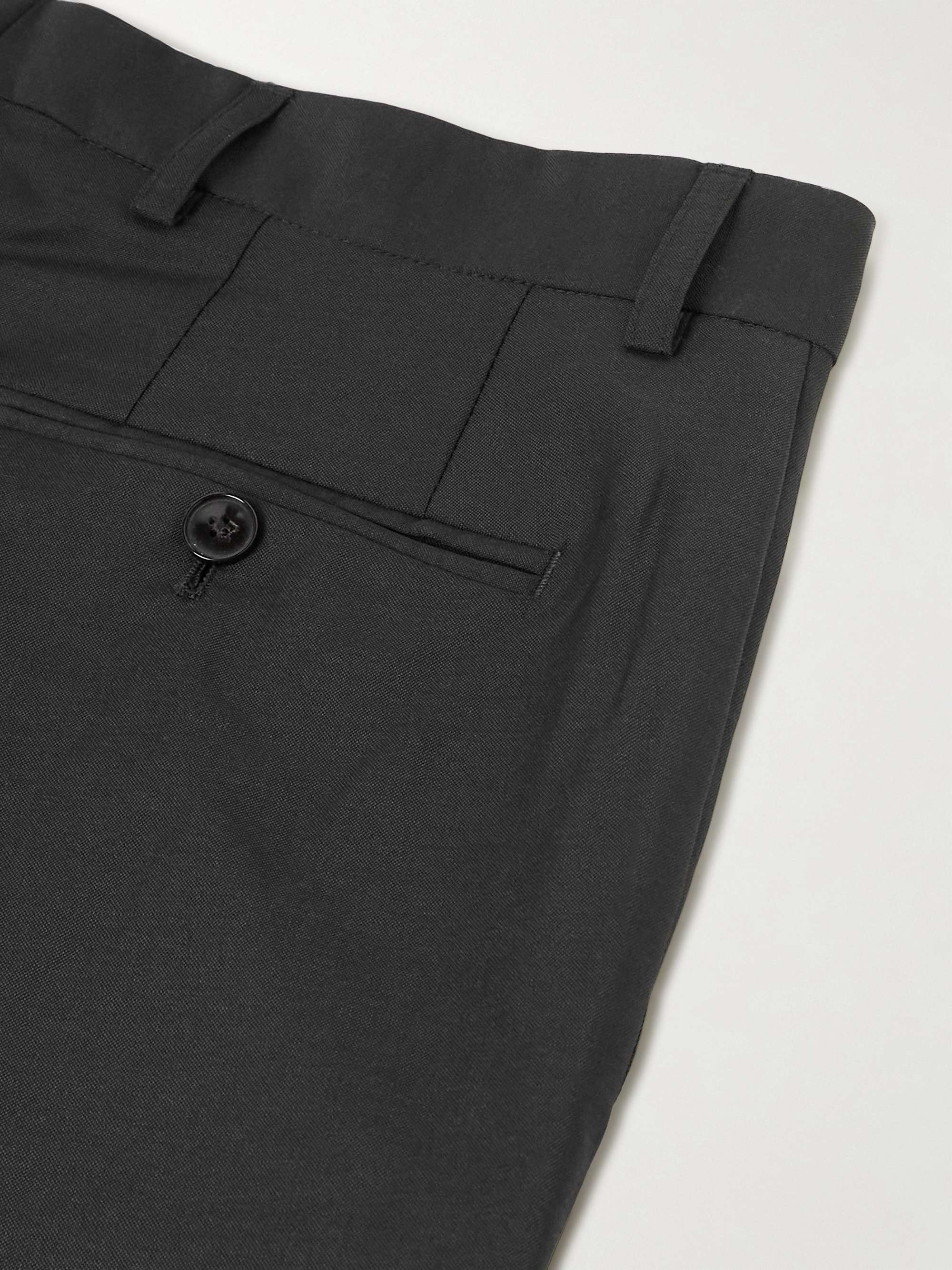 Straight-Leg Pleated Virgin Wool and Mohair-Blend Suit Trousers view