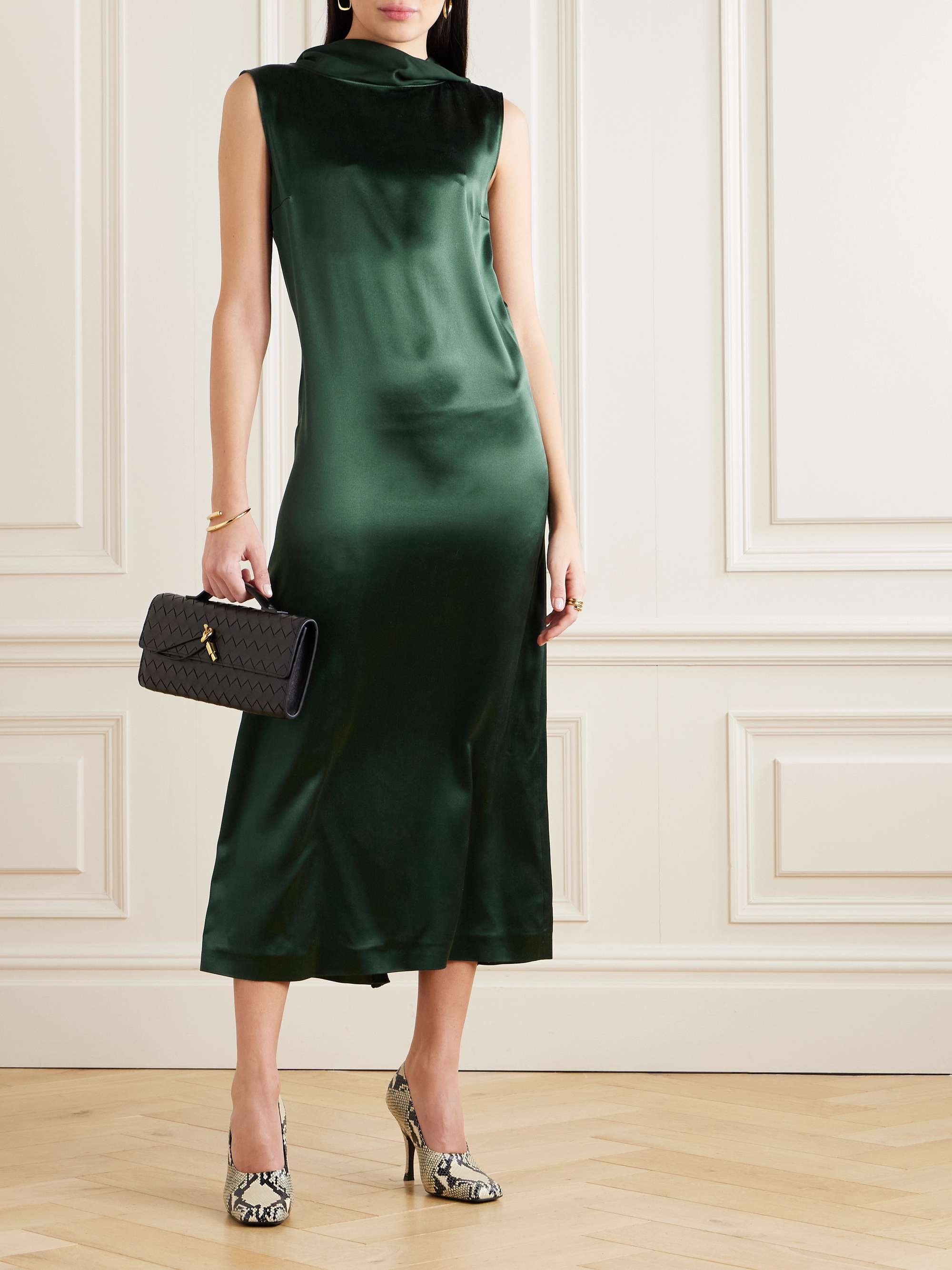 Sethie open-back silk-satin midi dress view
