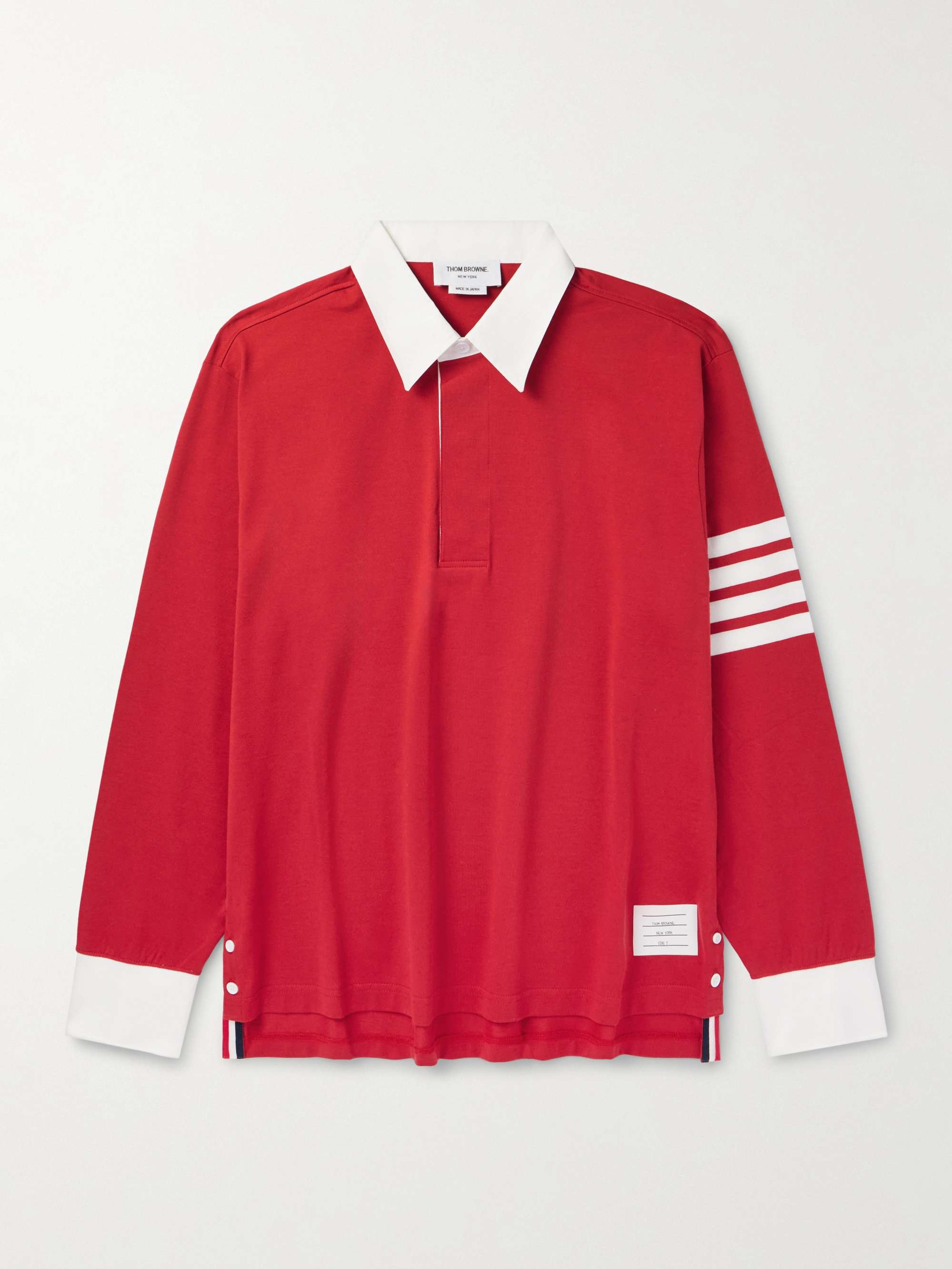 Logo-Appliquéd Striped Cotton-Jersey Polo Shirt hero visual