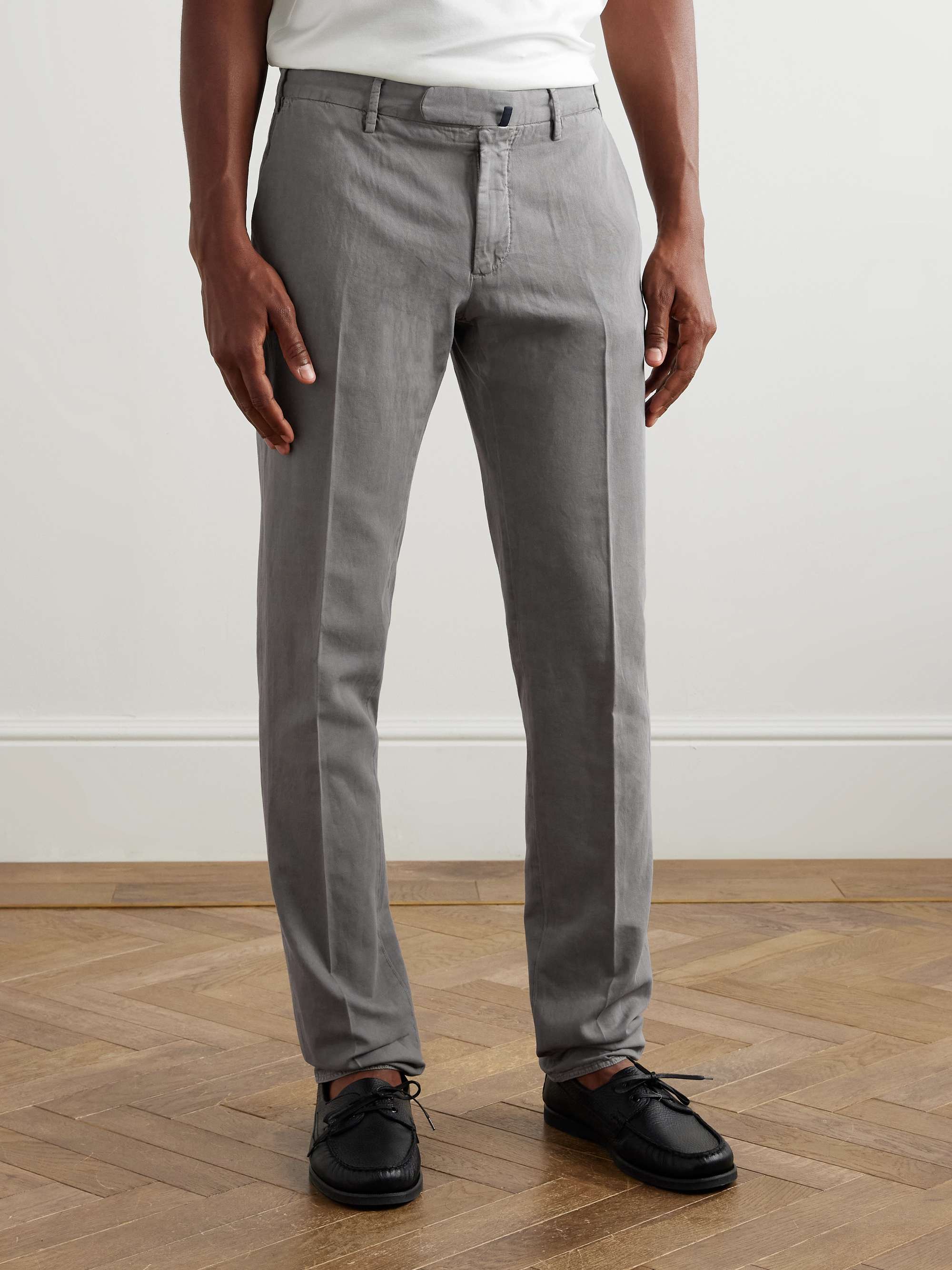 Venezia 1951 Slim-Fit Straight-Leg Cotton and Linen-Blend Trousers view