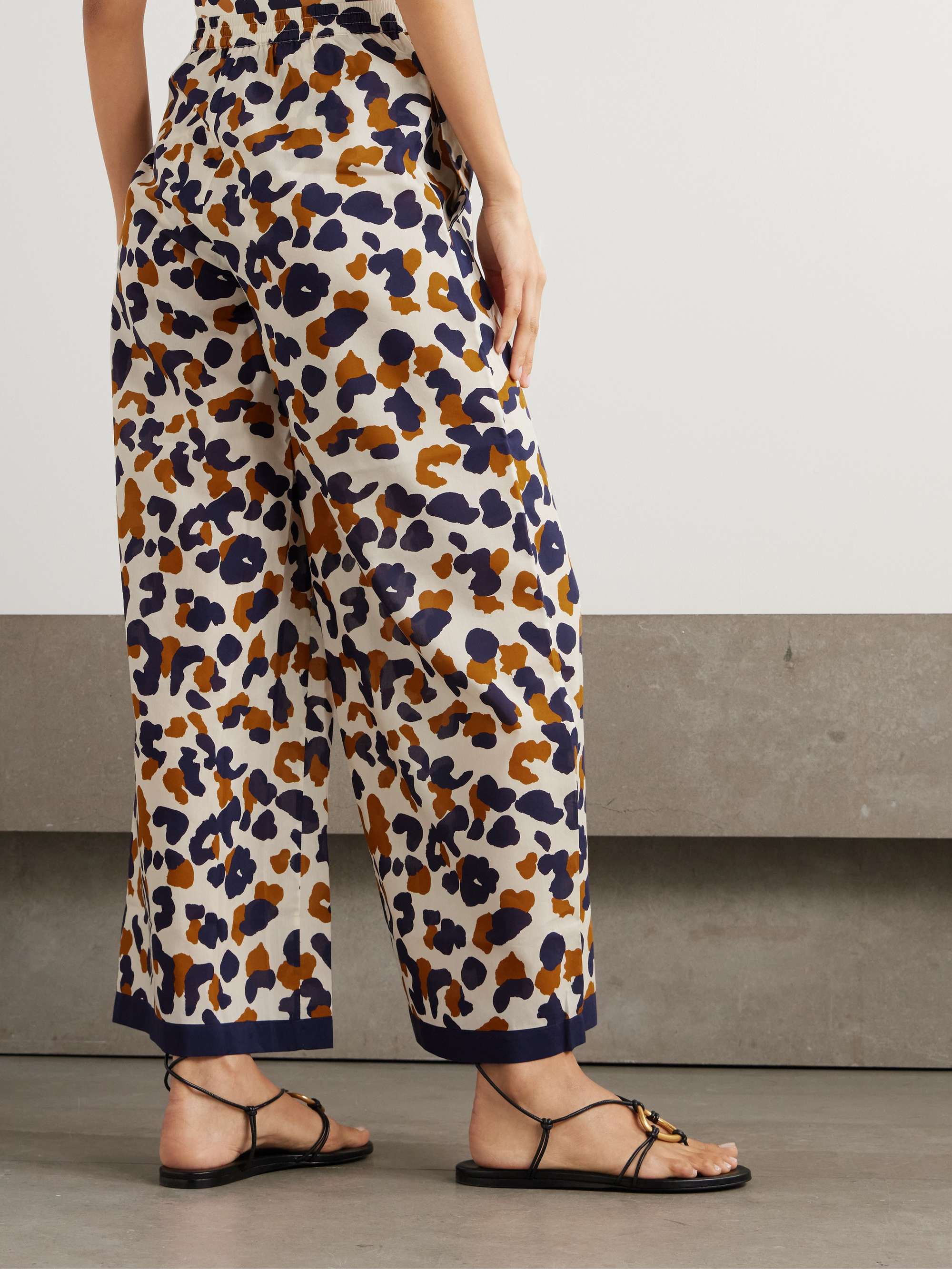 Capitaine printed cotton and silk-blend voile wide-leg pants view