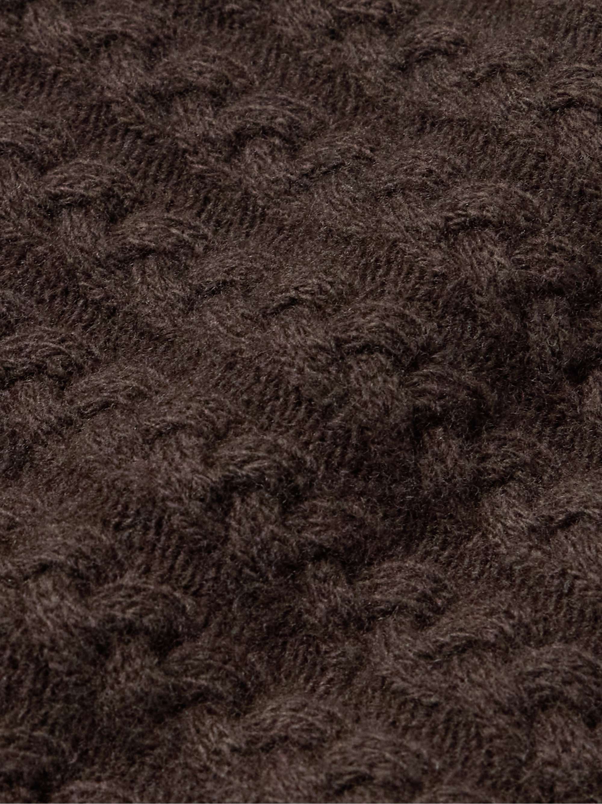 Cable-Knit Wool Polo Shirt view