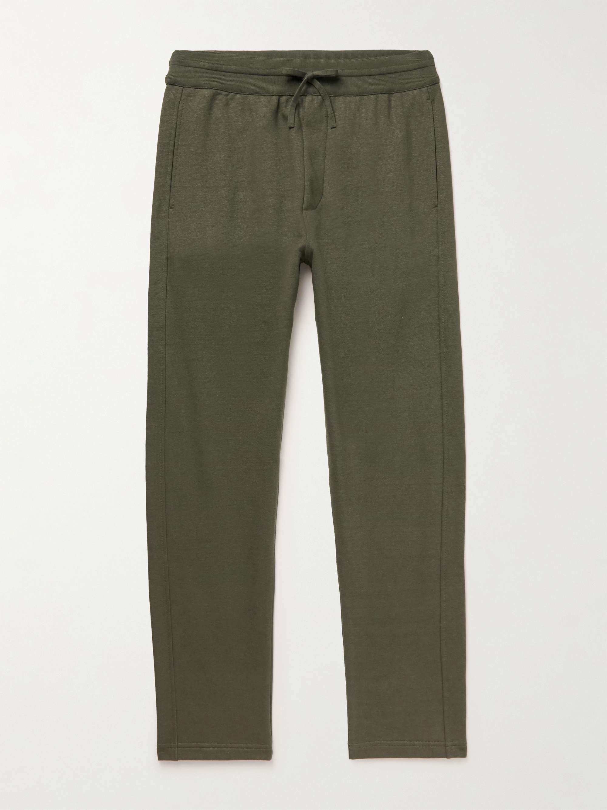 Kawaguchi Slim-Fit Cotton, Linen and Cashmere-Blend Jersey Sweatpants hero visual
