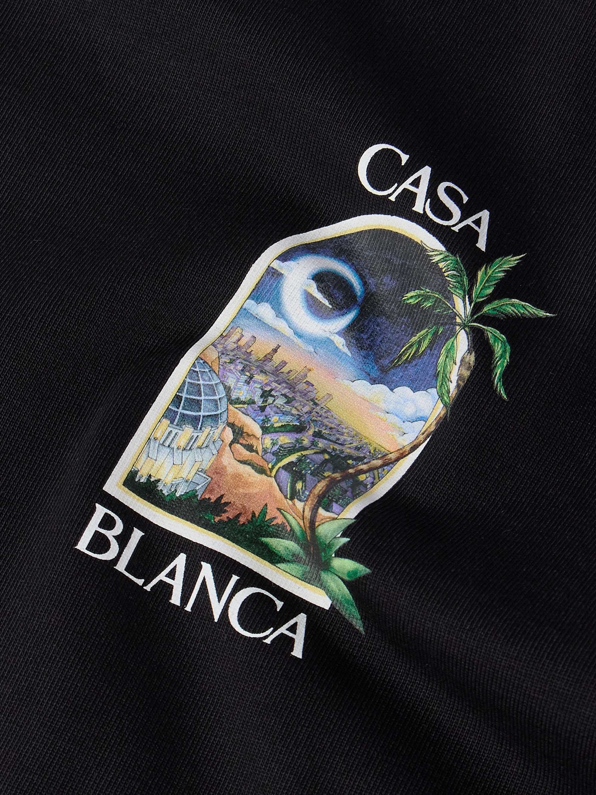 LA Night Oversized Logo-Print Organic Cotton-Jersey T-Shirt view
