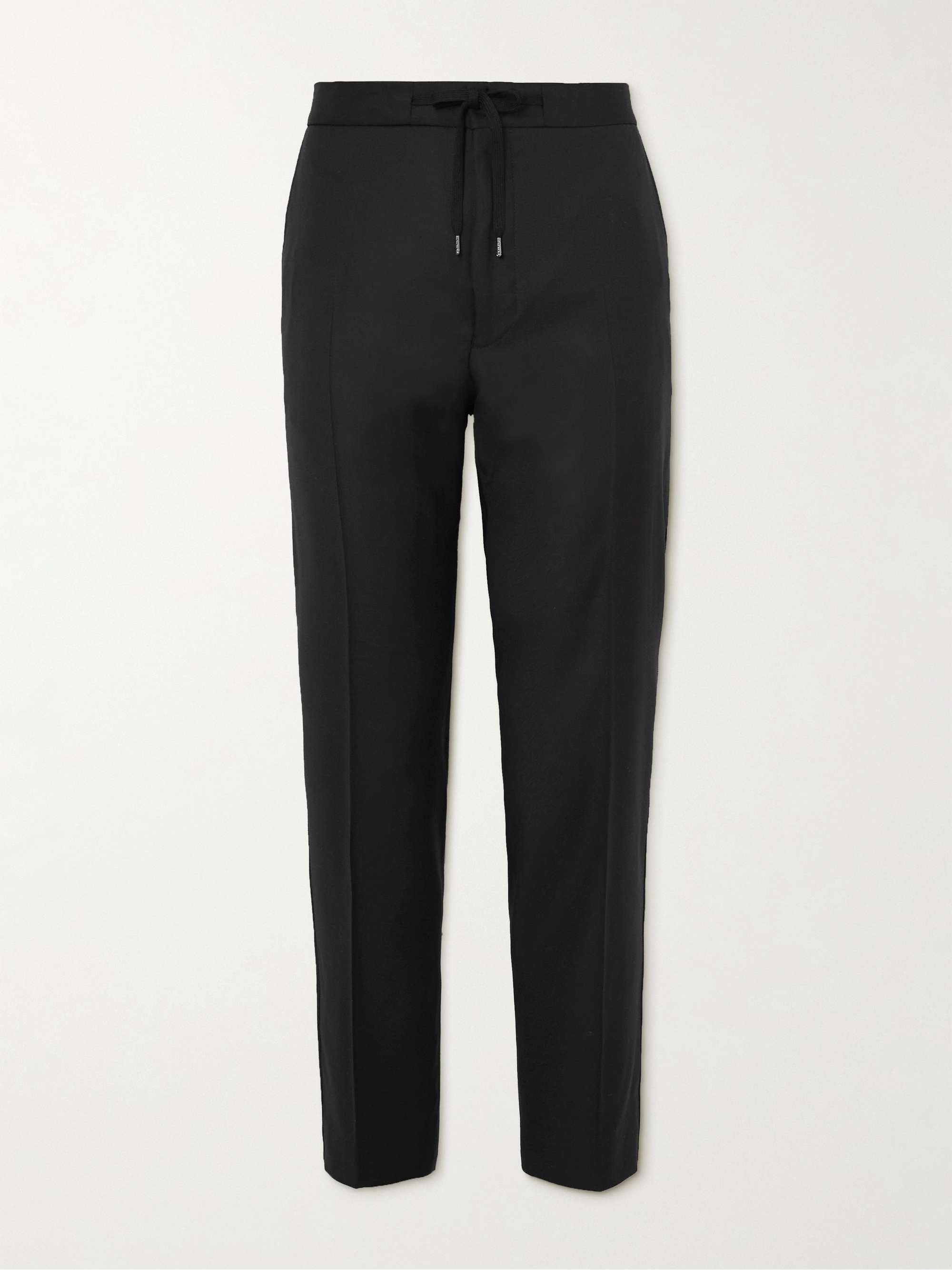 Straight-Leg Virgin Wool Drawstring Tuxedo Trousers hero visual