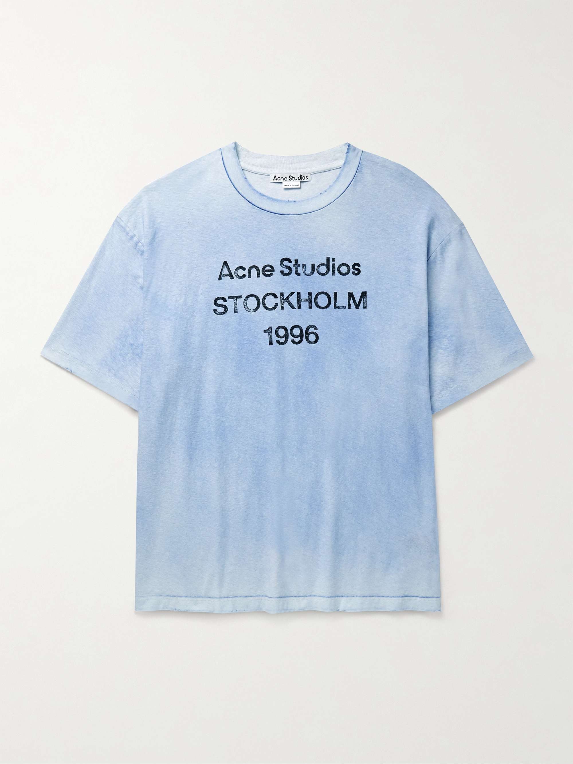 Exford Distressed Logo-Print Cotton and Hemp-Blend Jersey T-Shirt hero visual