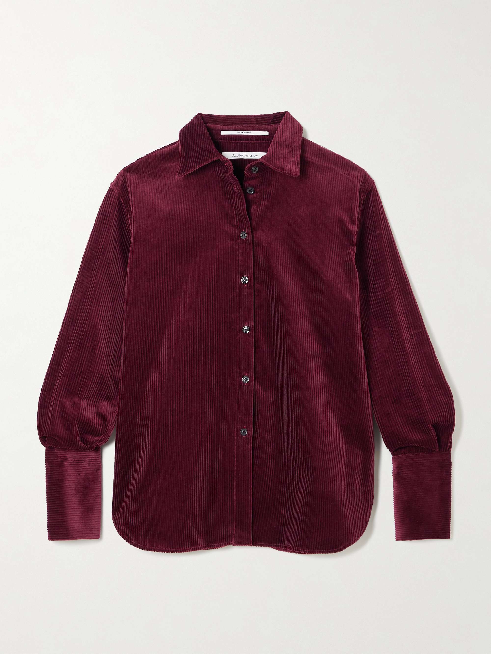 Oversized organic cotton-corduroy shirt hero visual