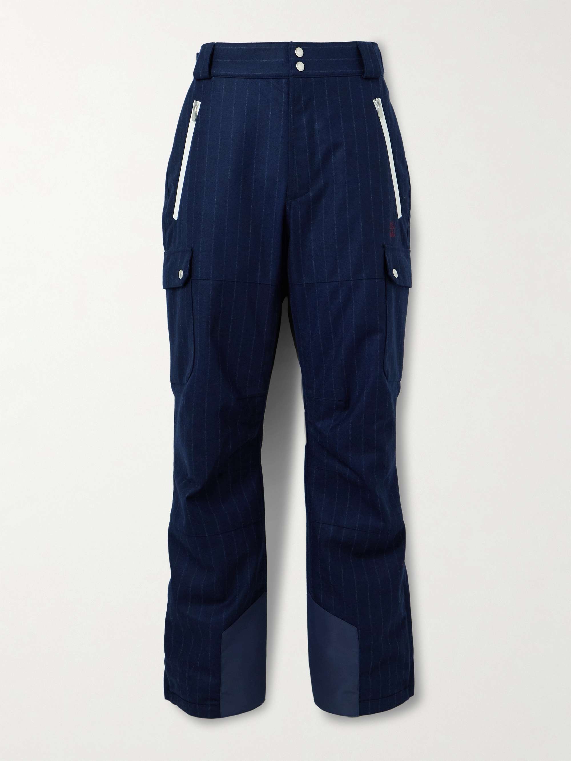 Straight-Leg Shell-Trimmed Striped Wool Ski Pants hero visual