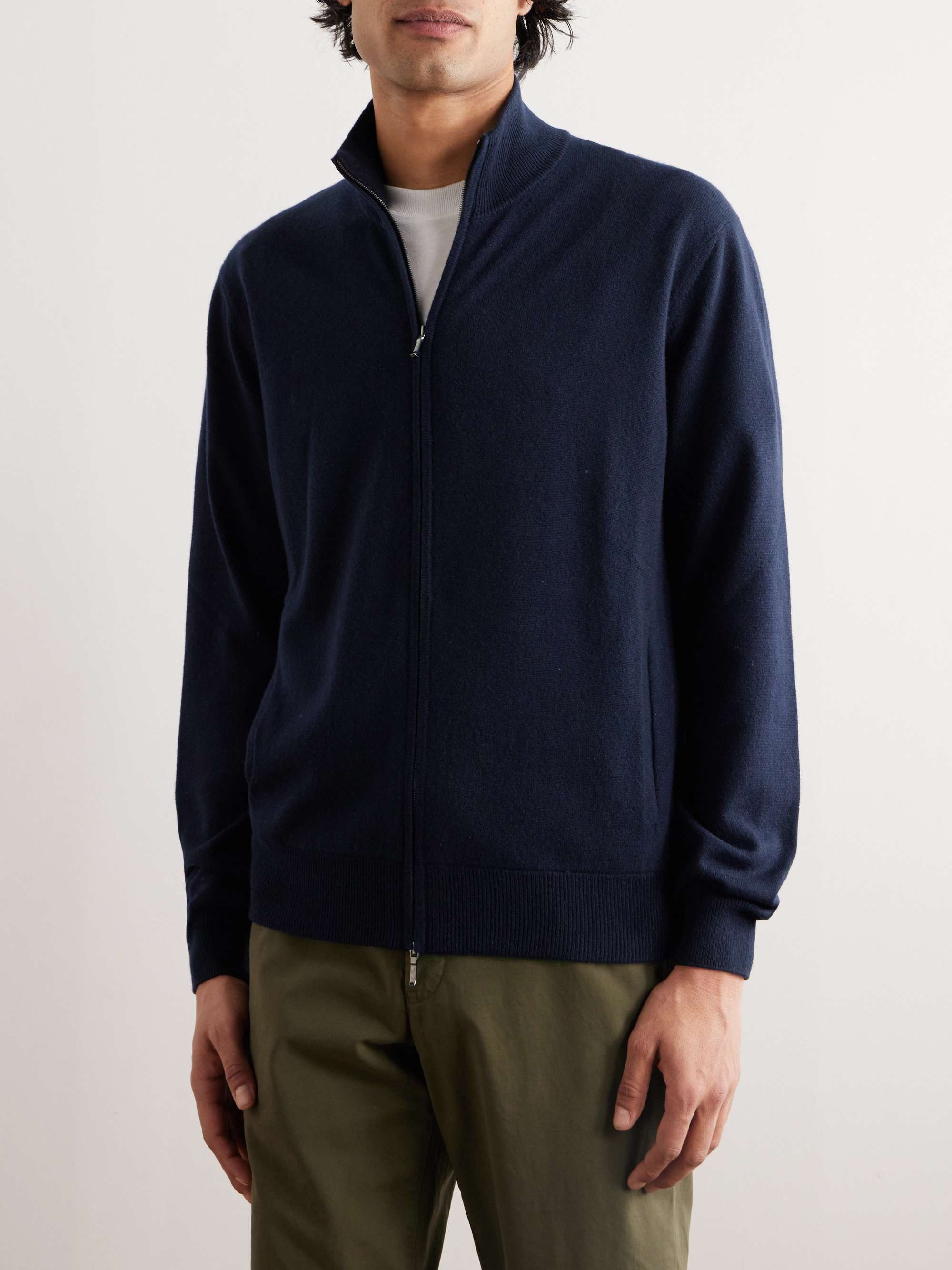 Ribbed Cashmere Zip-Up Sweater view