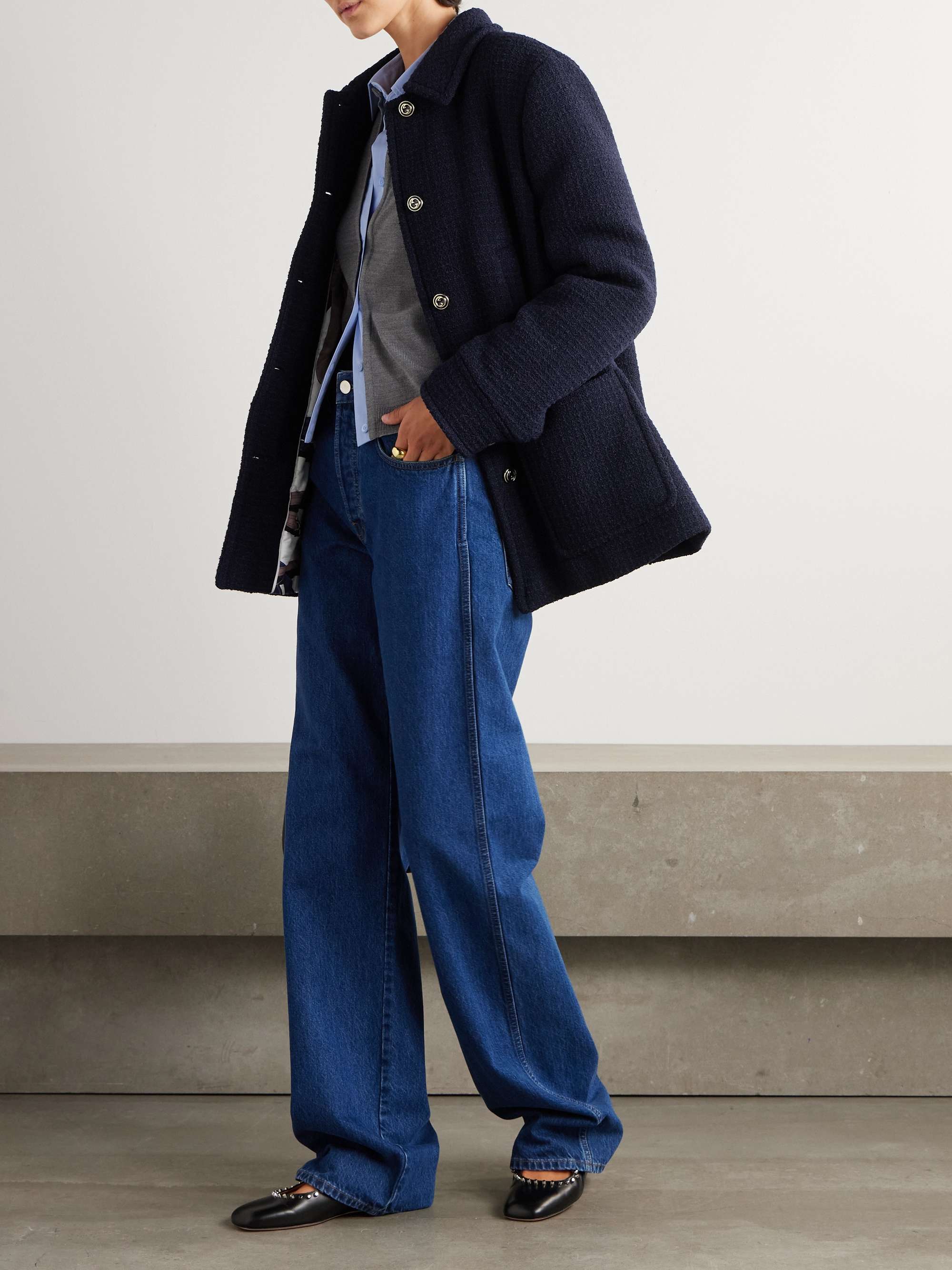 Wool-blend bouclé-tweed coat view