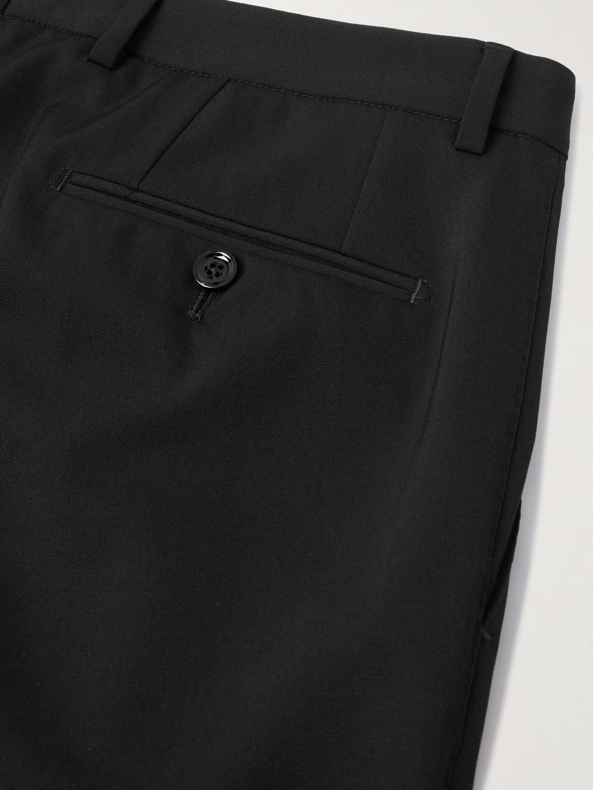 Straight-Leg Stretch-Wool Twill Trousers view
