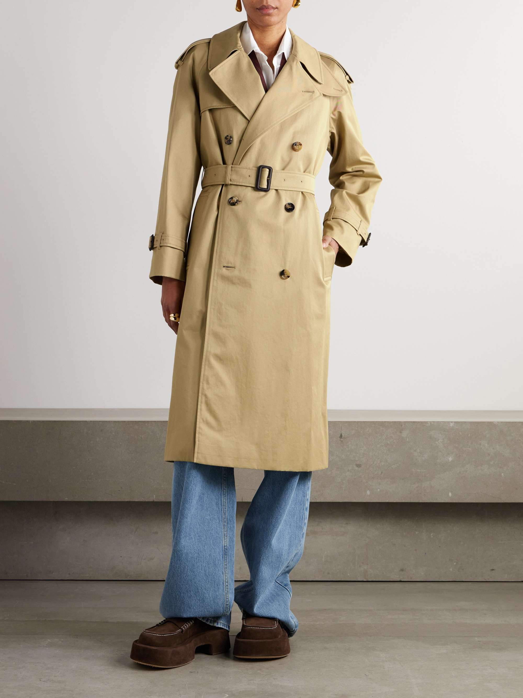 Castleford double-breasted cotton-gabardine trench coat view