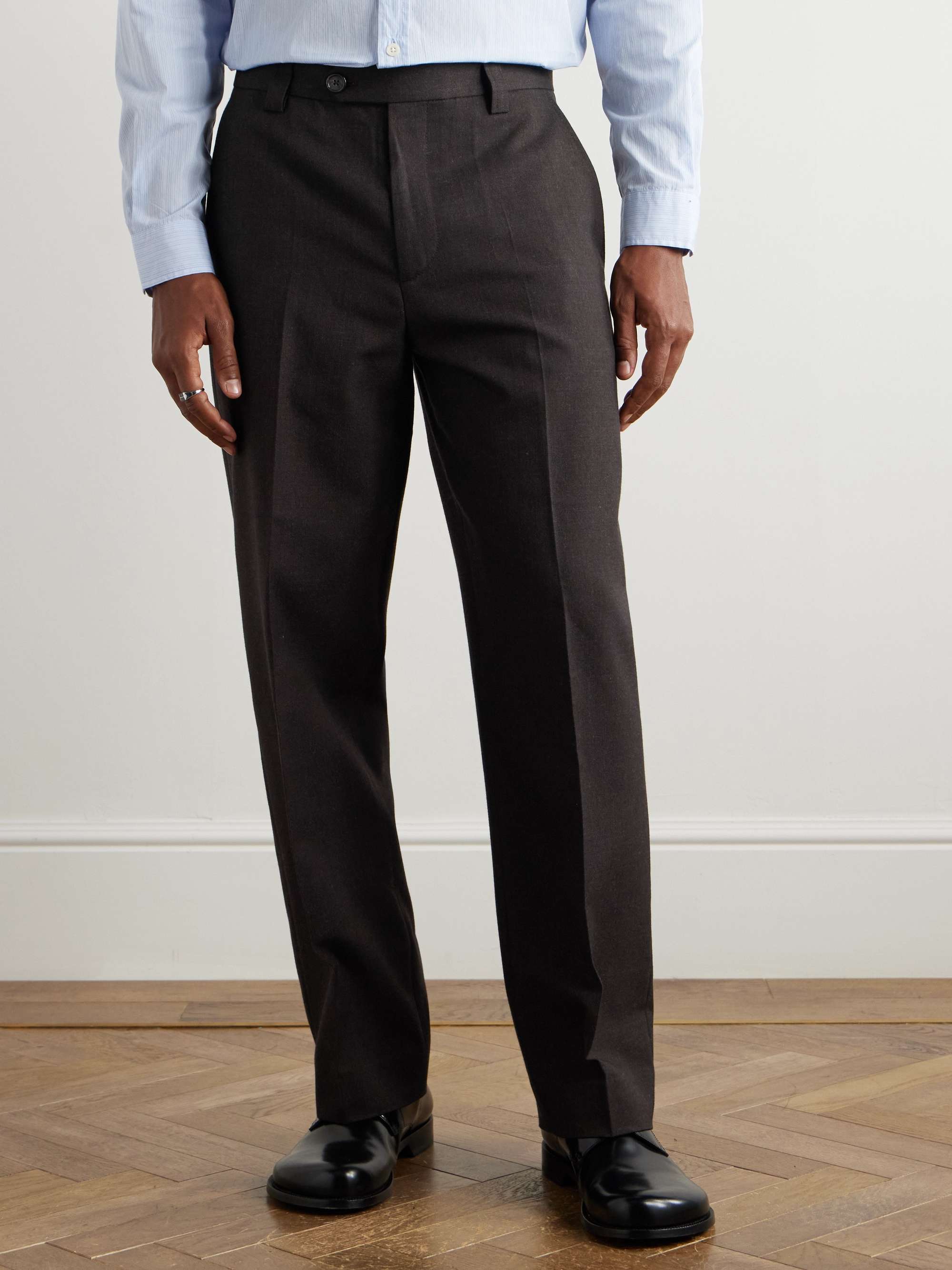 Study Straight-Leg Wool and Cotton-Blend Twill Trousers view