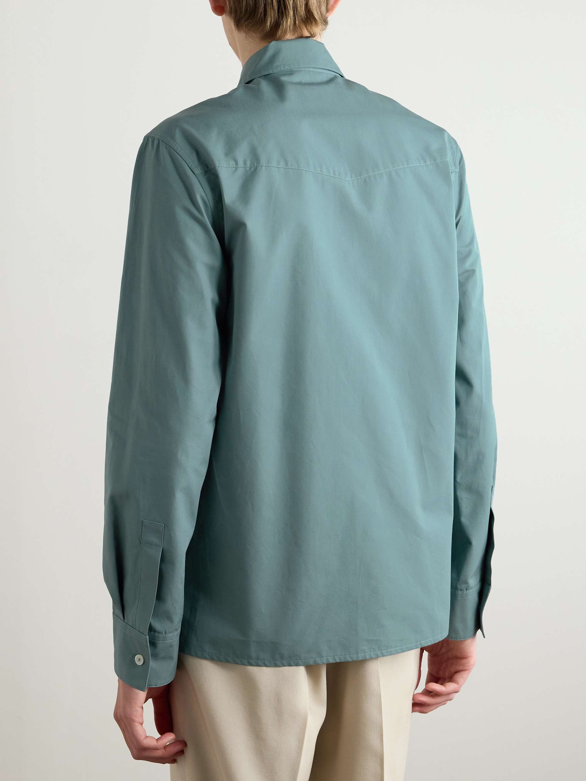 Cotton-Poplin Shirt with Tie view