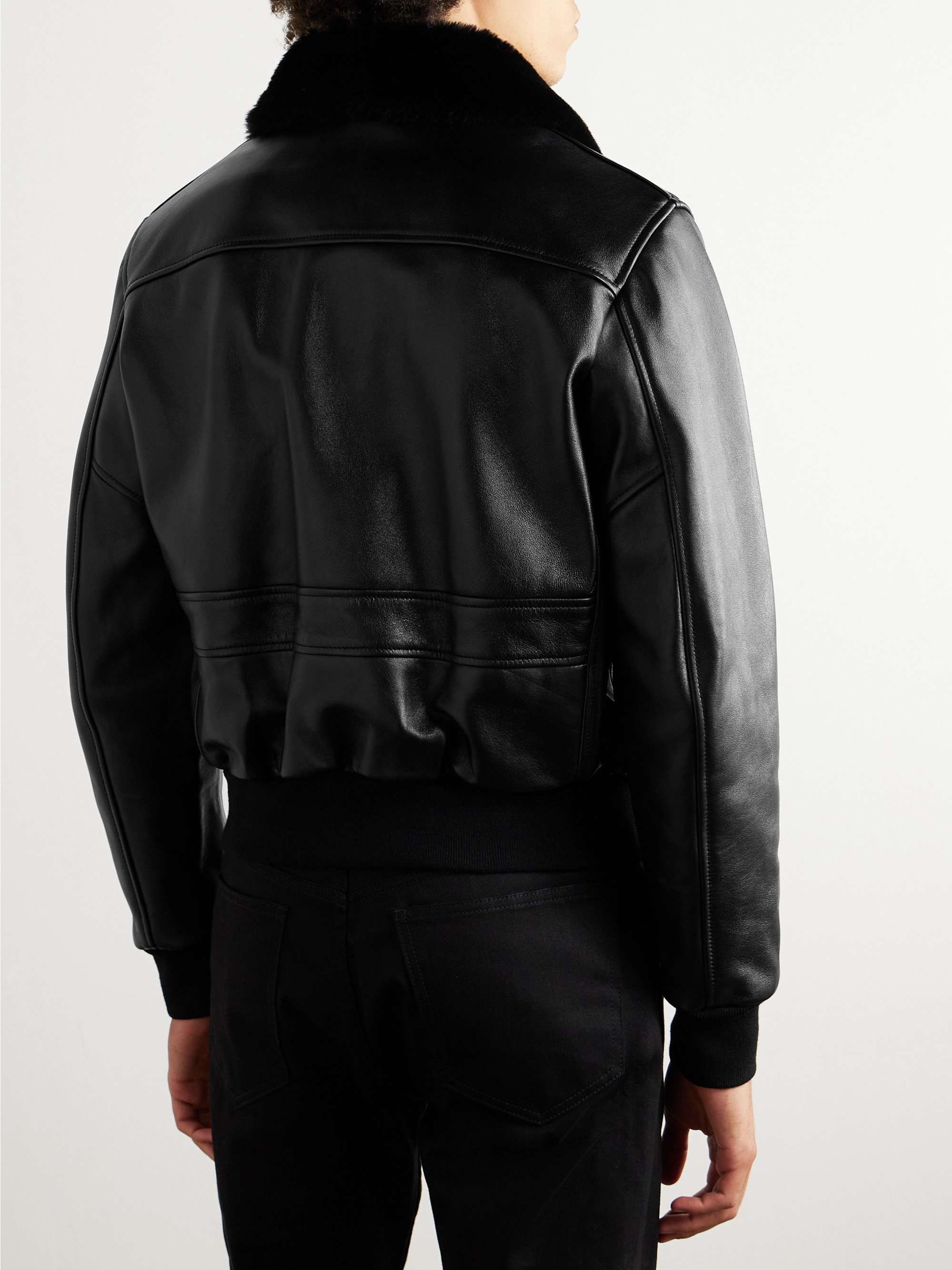 Shearling-Lined Leather Jacket view