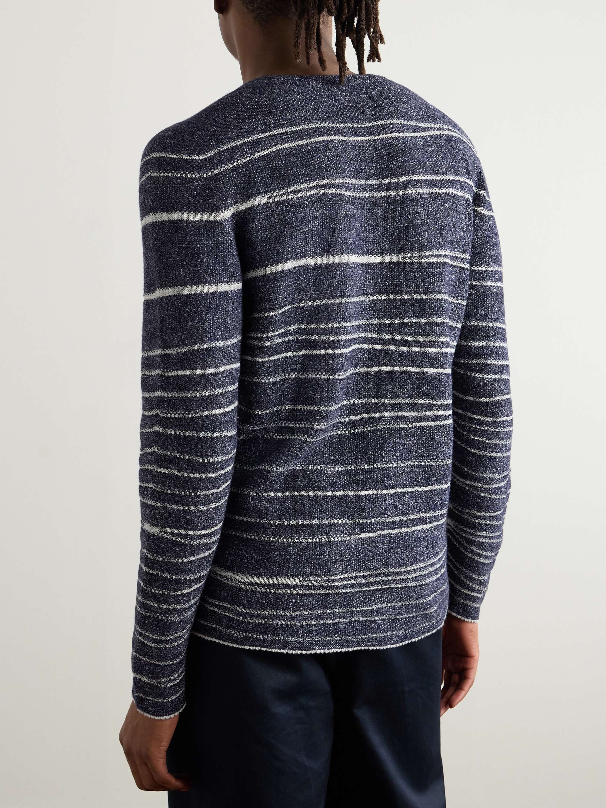 Taoide Striped Linen, Cashmere, Silk and Cotton-Blend Sweater view