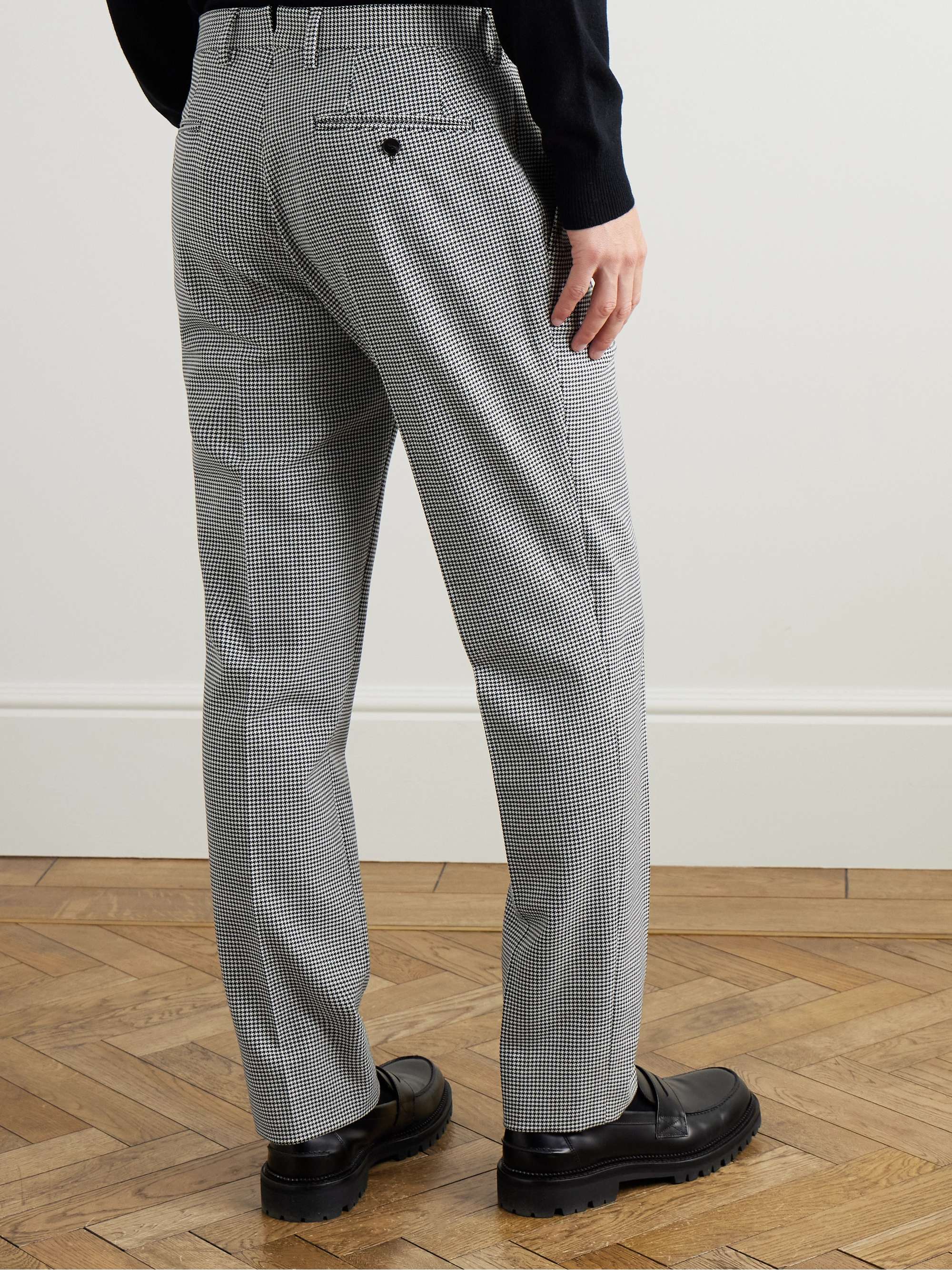 Slim-Fit Straight-Leg Puppytooth Twill Suit Trousers view