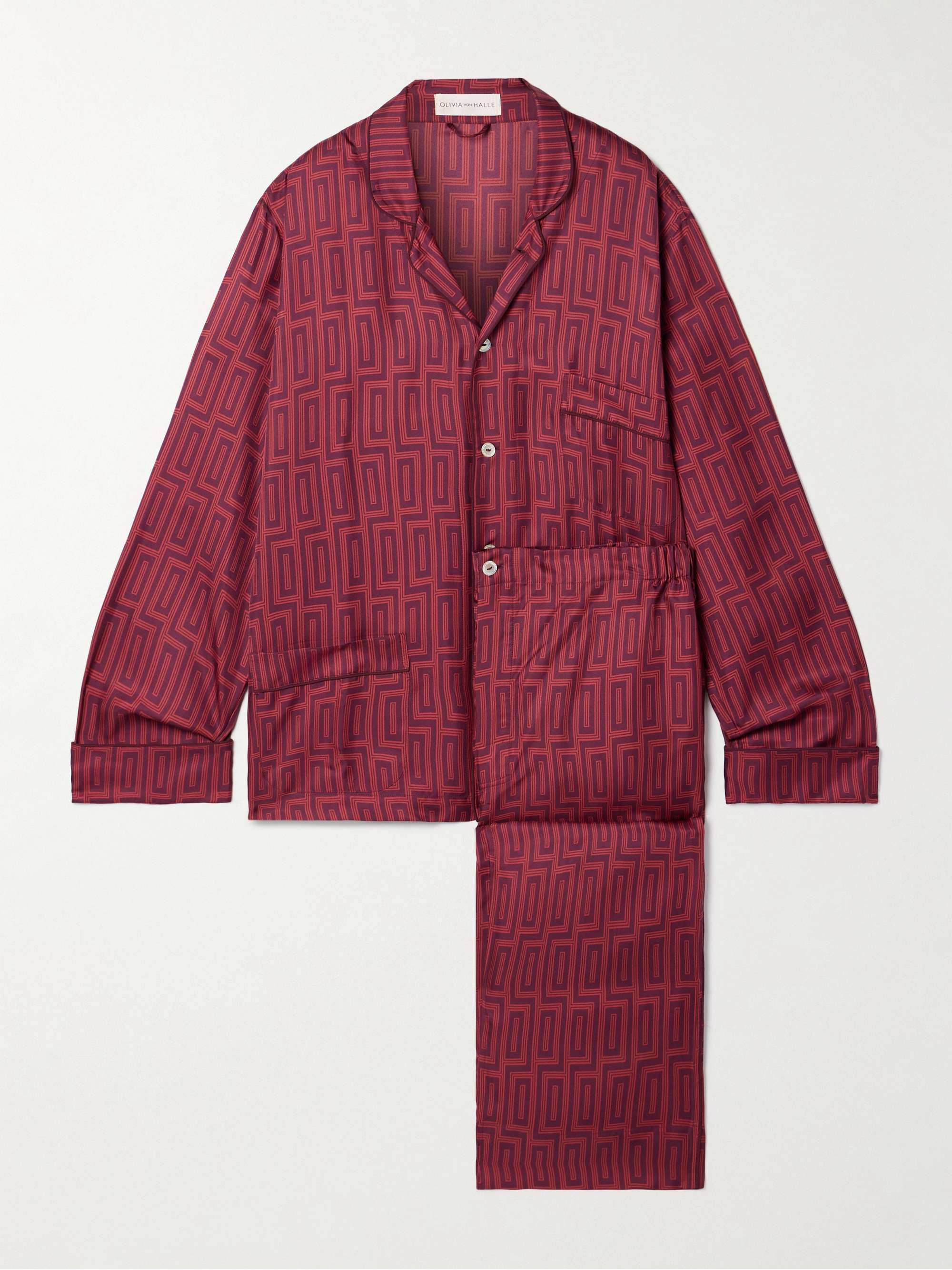 Laurent printed silk-twill pajama set hero visual
