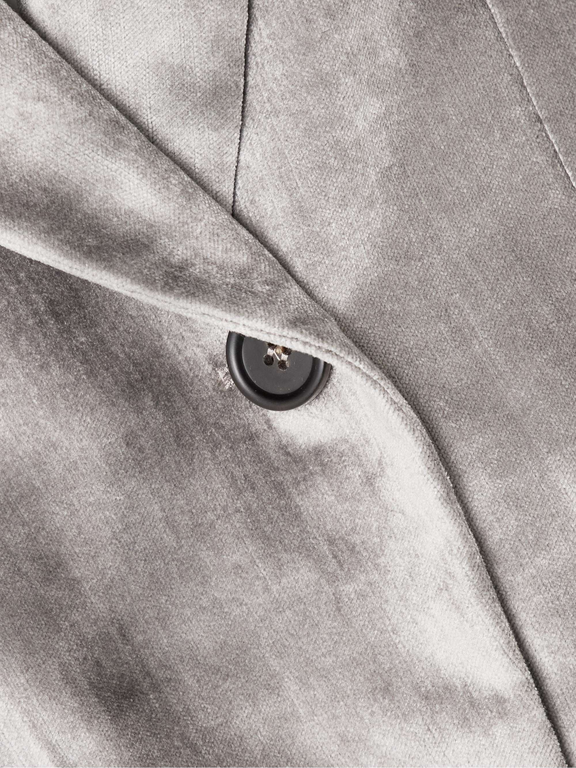 Cotton-blend velvet blazer view