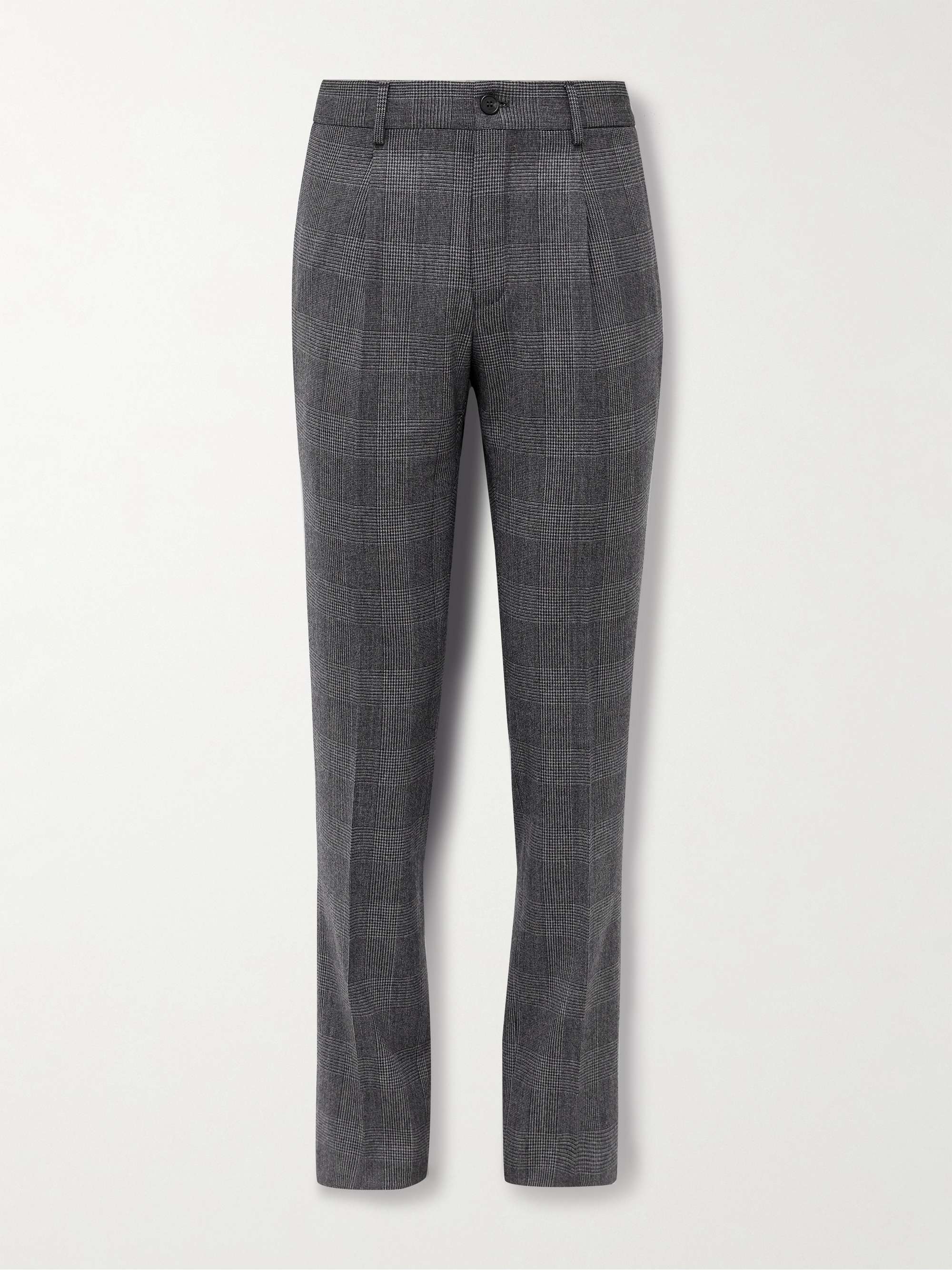 Venezia 1951 Slim-Fit Pleated Prince of Wales Checked Virgin Wool-Blend Trousers hero visual