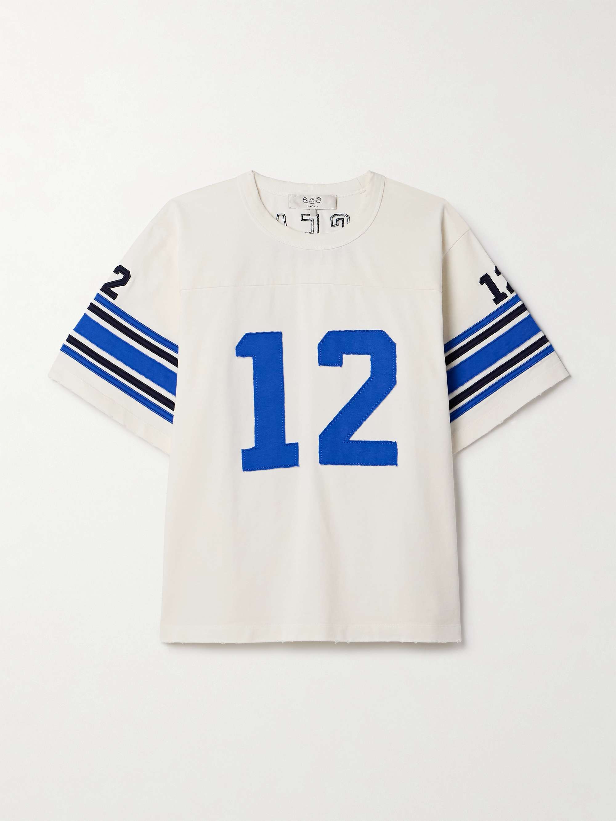 Finnley appliquéd distressed cotton-jersey T-shirt hero visual