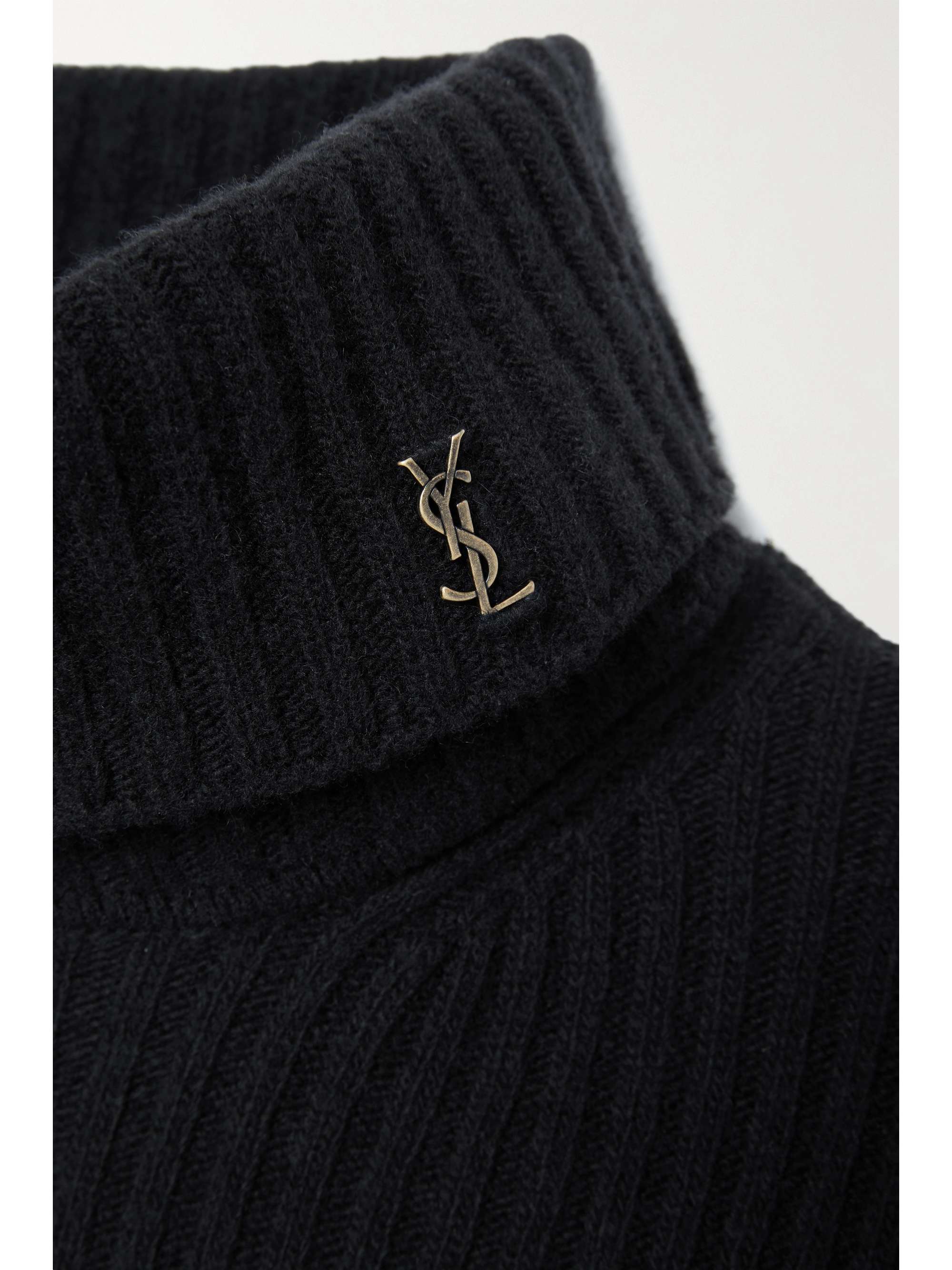 Ribbed wool and cashmere-blend turtleneck sweater view