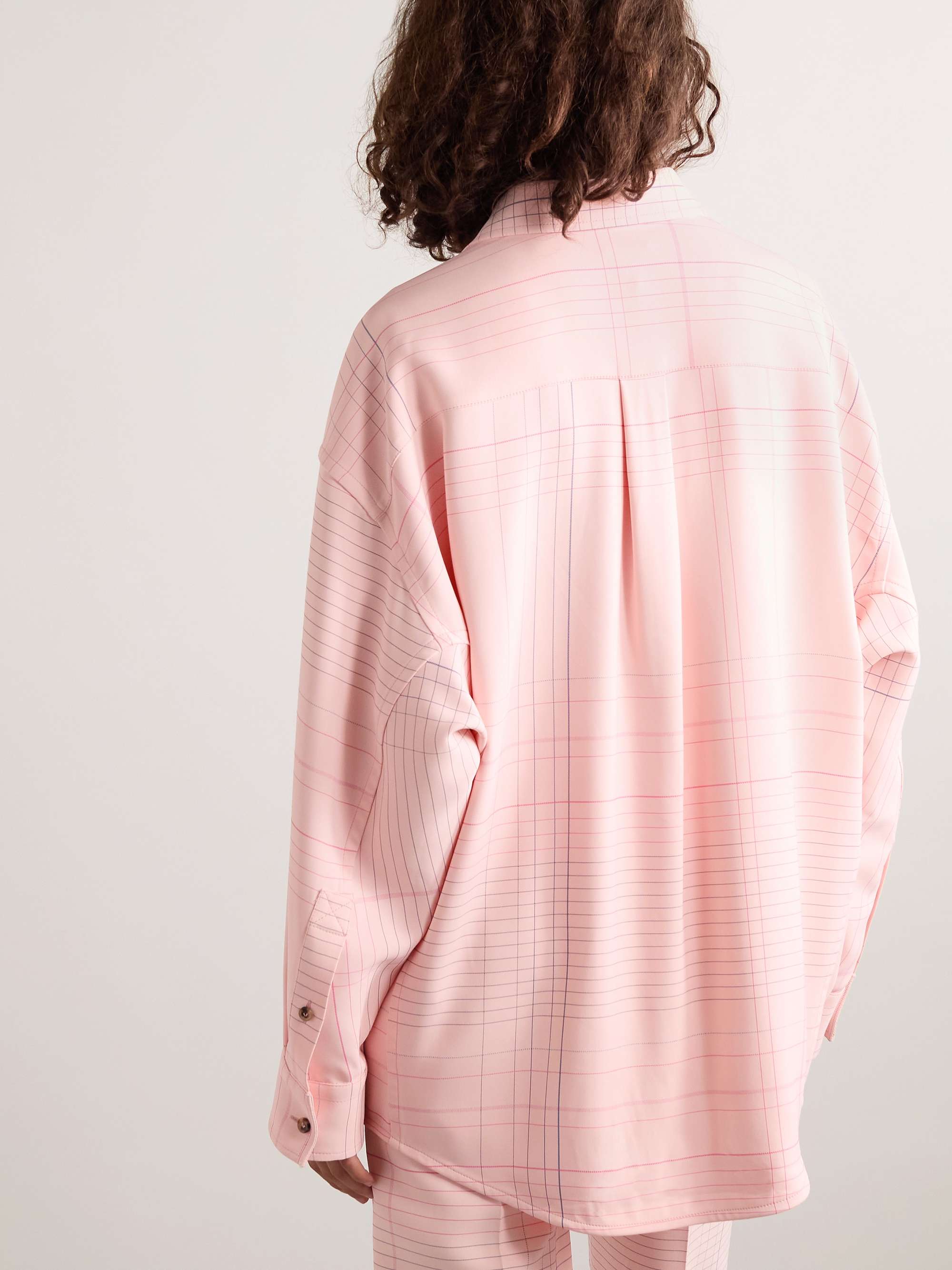 Checked crepe shirt view