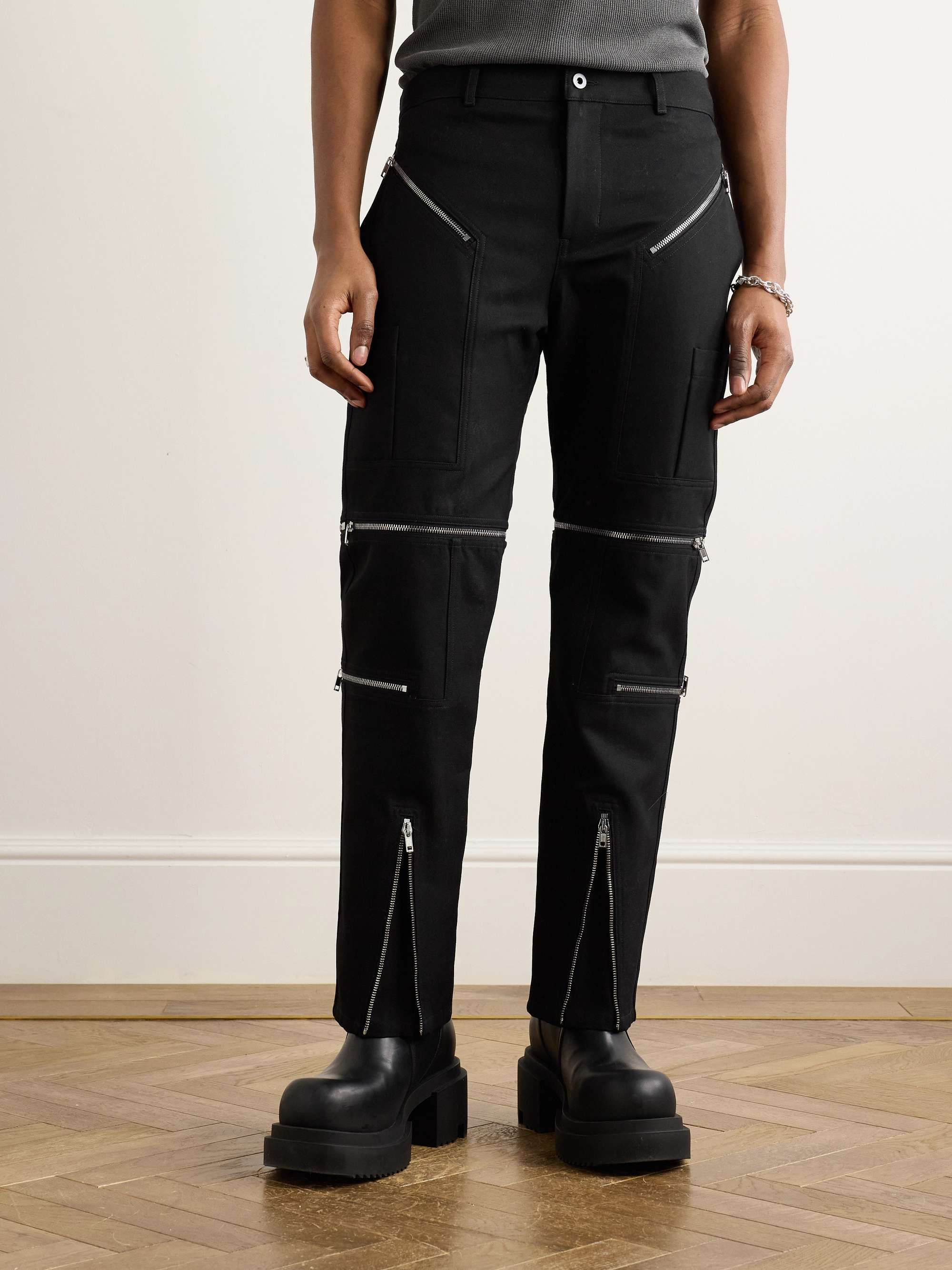 + Bonotto Headon Straight-Leg Convertible Zip-Embellished Cotton-Blend Canvas Trousers view