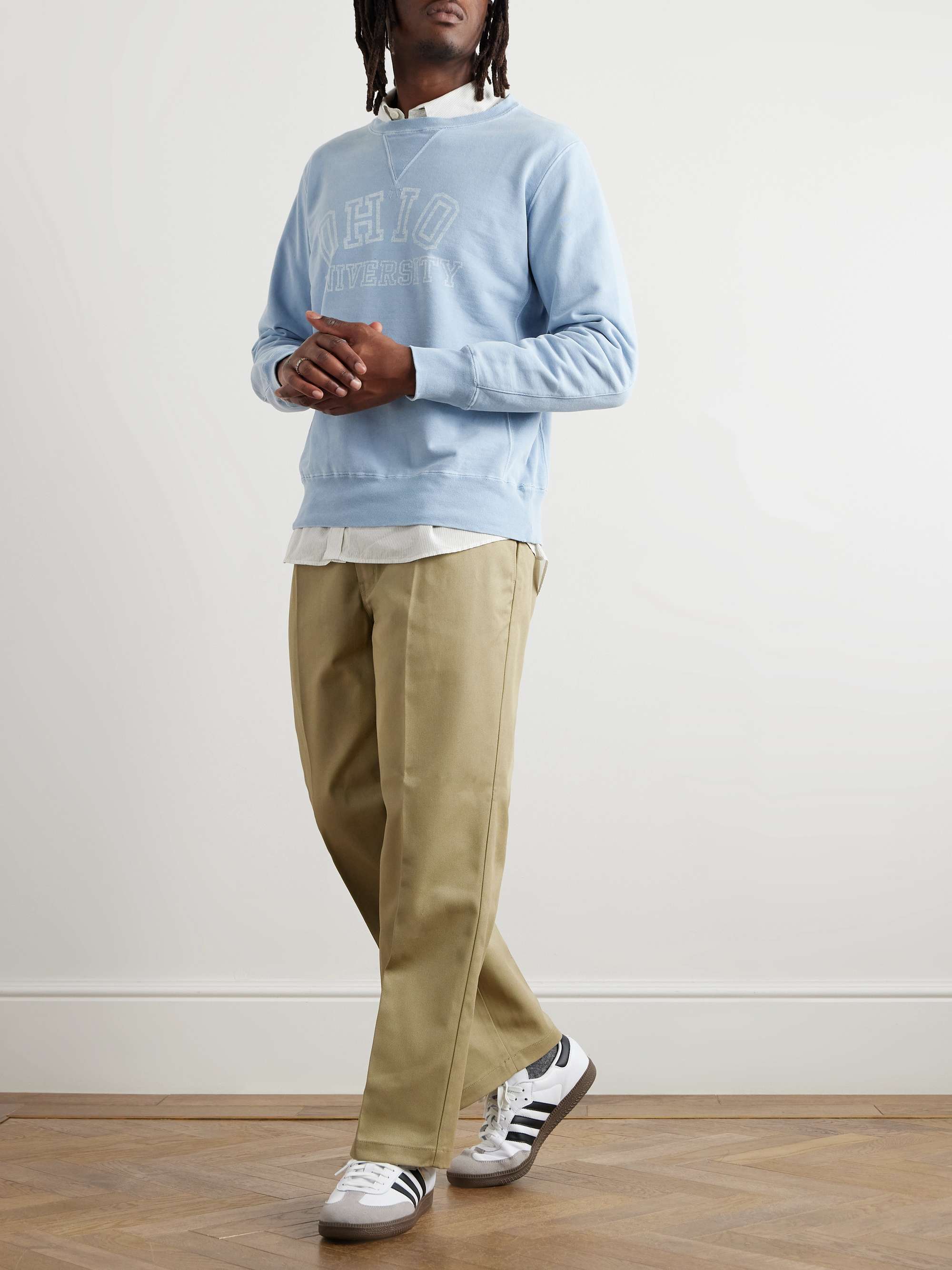 Ohio Distressed Printed Cotton-Jersey Sweatshirt view